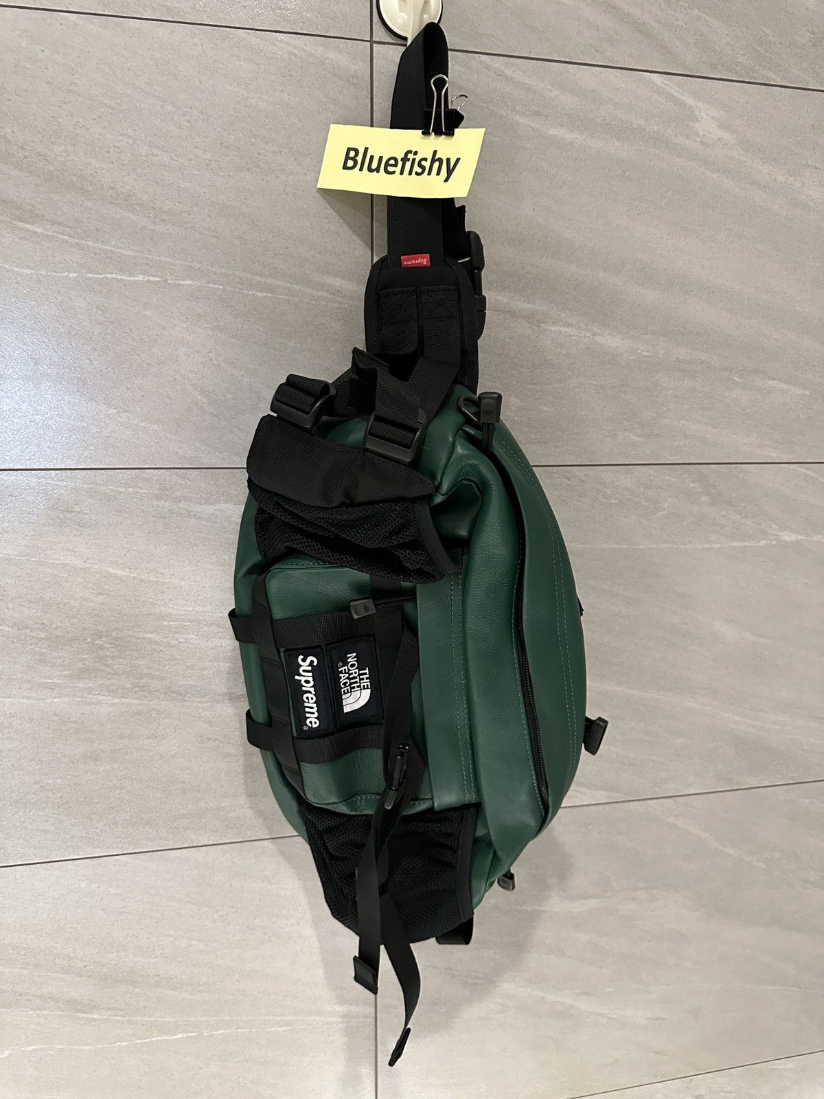 image of Supreme x The North Face 2018 Fw Leather Waist Bag in Green, Men's