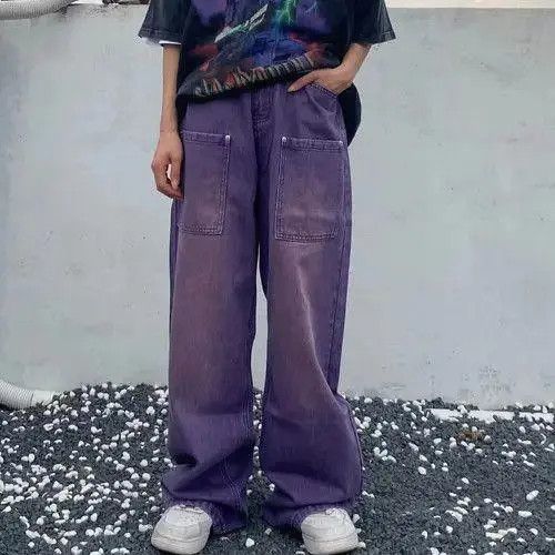 VIBE Panel Baggy Purple Denim Jeans Size US 32 / EU 48 - 1 Thumbnail