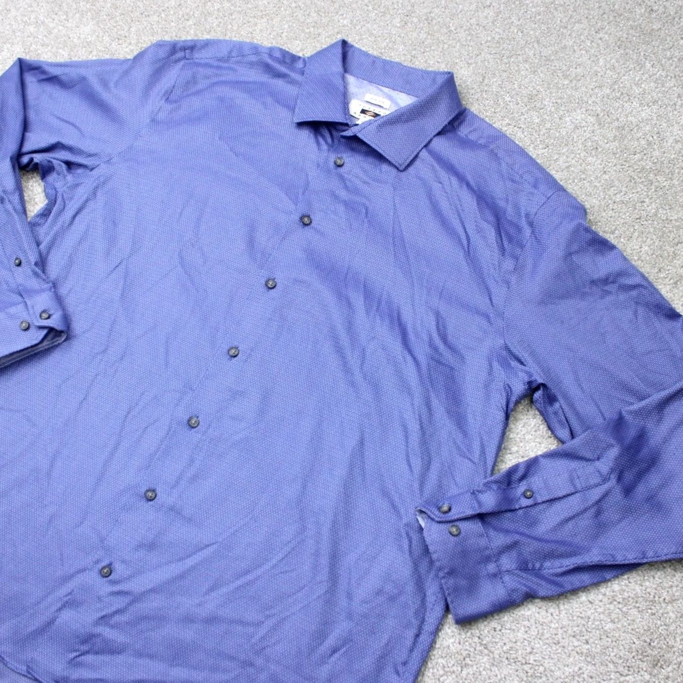 Joseph Abboud Joseph Abboud Shirt Mens 3XLT XXXL-Tall Blue Non-Iron 100% Cotton Long Sleeve Long Sleeve Shirt (Geometric) Mens Blue 3XLT XXXL-Tall Size US XXL / EU 58 / 5 - 3 Thumbnail