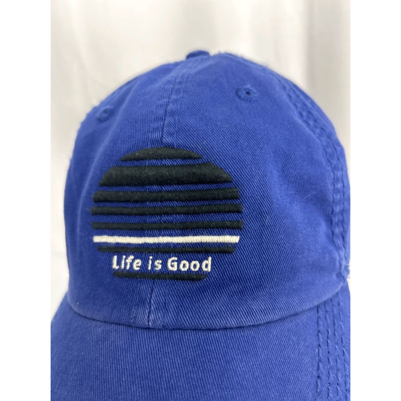 Life is Good Life Is Good Hat Strap Back Dad Adjustable Blue Black White Baseball Cap Mens One Size Color Blue Size ONE SIZE - 4 Thumbnail