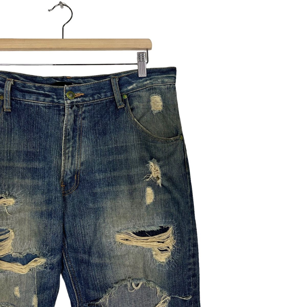 If Six Was Nine 🔥 TTU EXHIBITION DISTRESSED DENIM BROKEN DYED Size US 34 / EU 50 - 5 Thumbnail