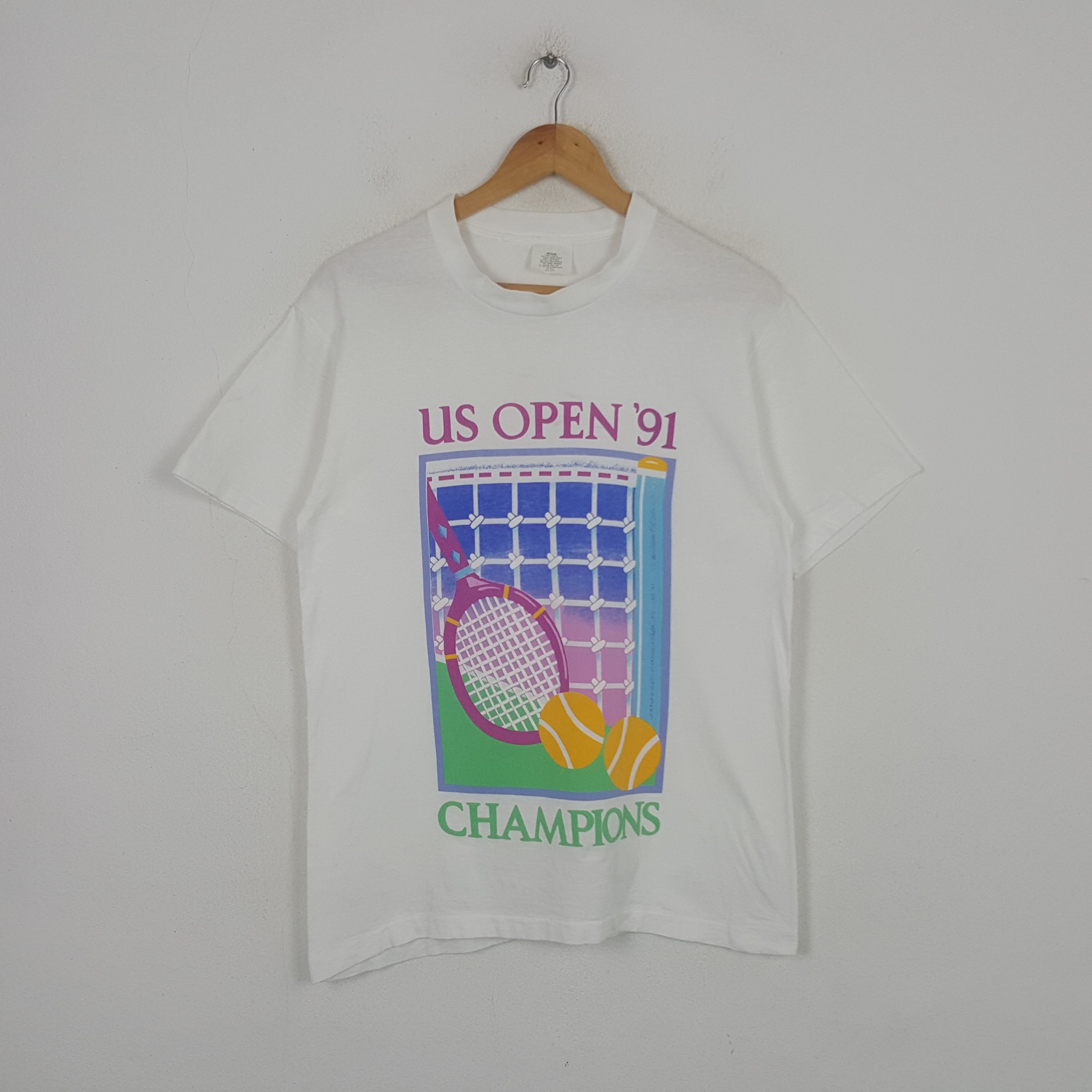 Vintage Vintage US Open 1991 Champions Tennis Tshirt RR29 Size US M / EU 48-50 / 2 - 1 Thumbnail