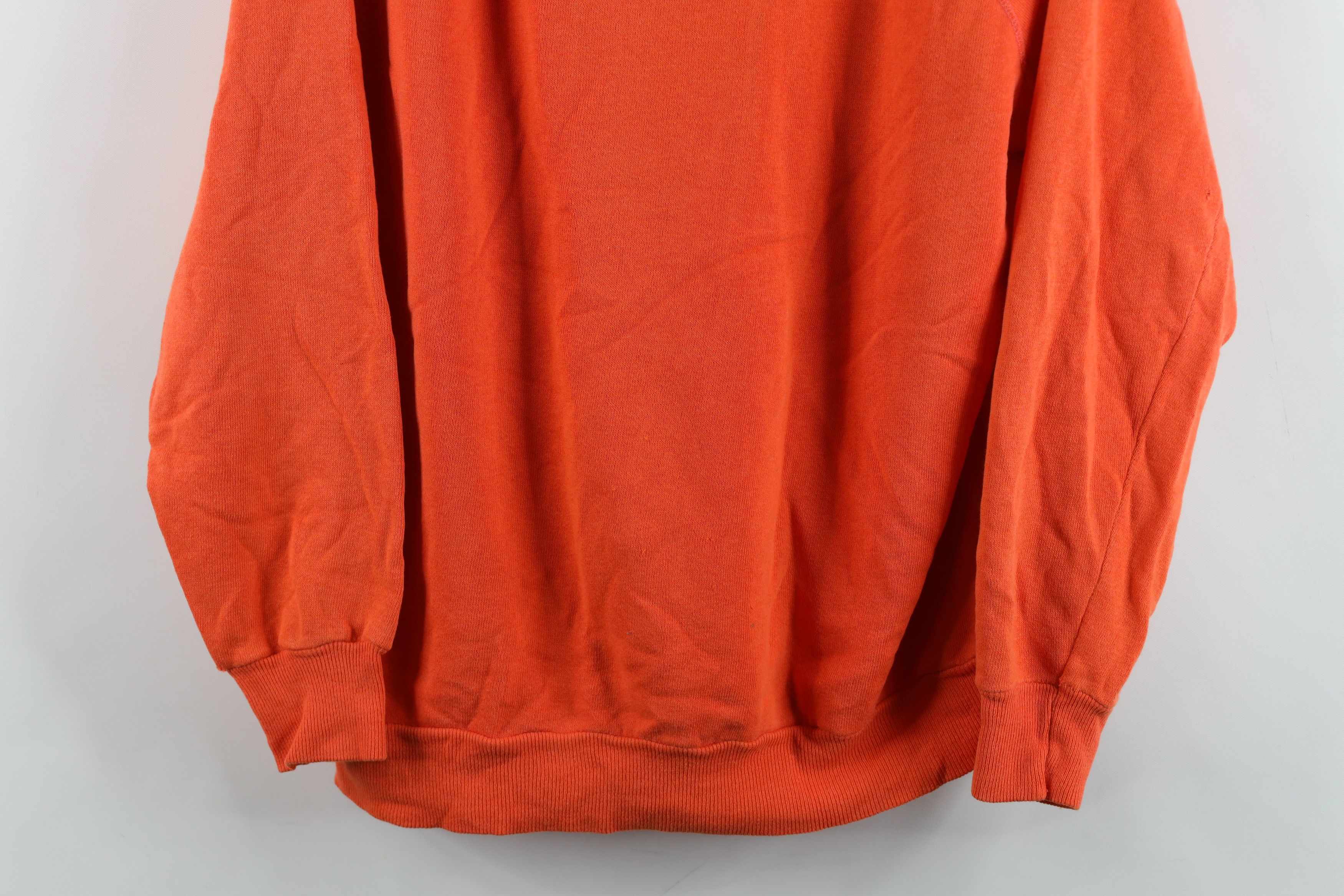Vintage Vintage 70s Streetwear Blank Crewneck Sweatshirt Orange USA Size US XL / EU 56 / 4 - 3 Thumbnail