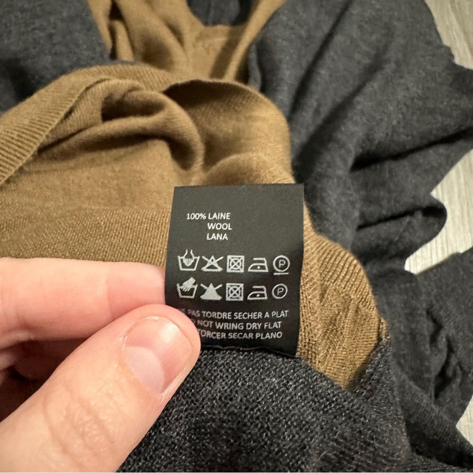 The Kooples The Kooples Wool Gray & Tan Long Sleeve Cardigan Sweater Size XL / US 12-14 / IT 48-50 - 7 Thumbnail