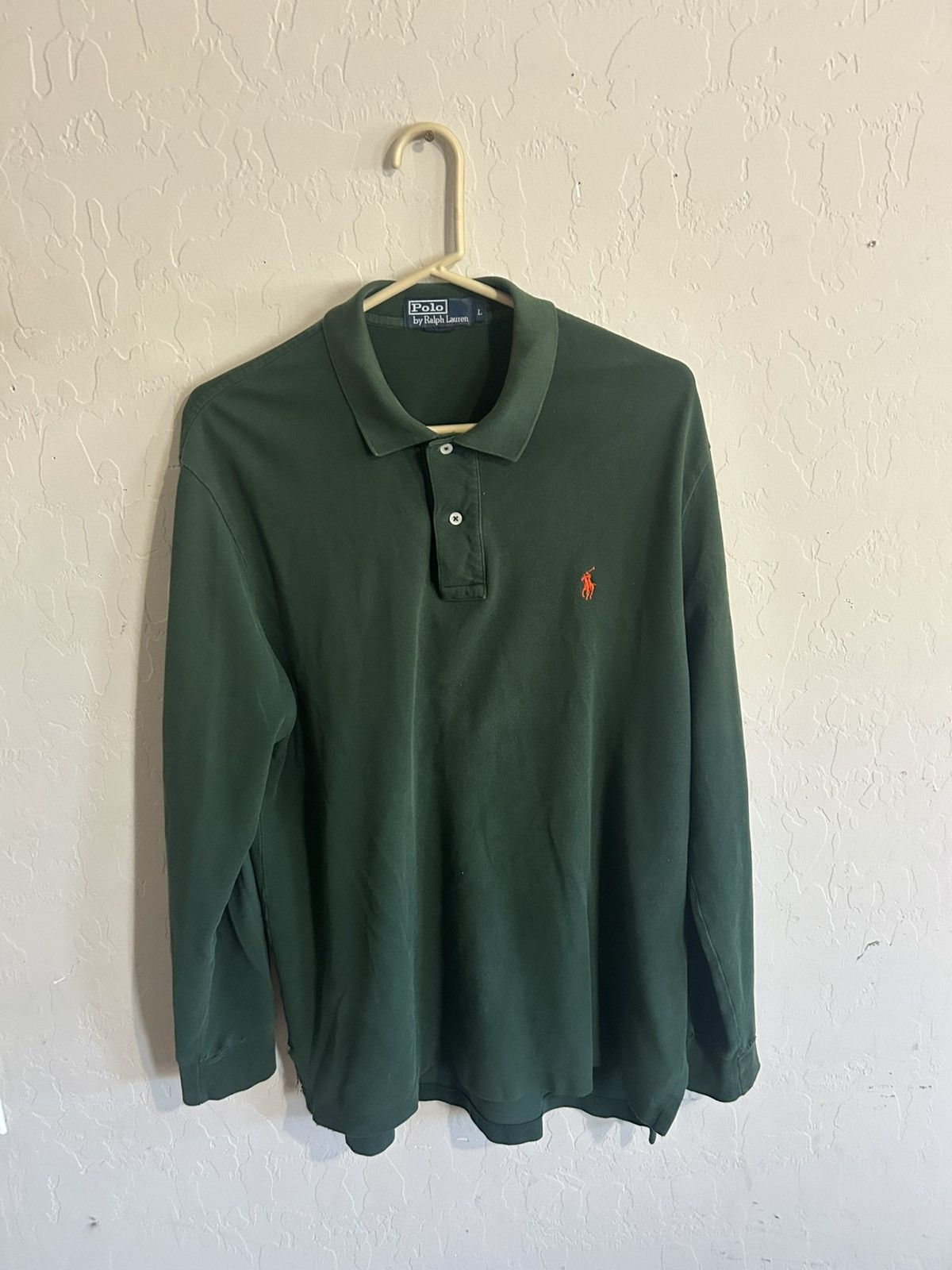 Polo Ralph Lauren Vintage Polo Ralph Lauren Long Sleeve Green Polo Size Large Size US L / EU 52-54 / 3 - 4 Thumbnail