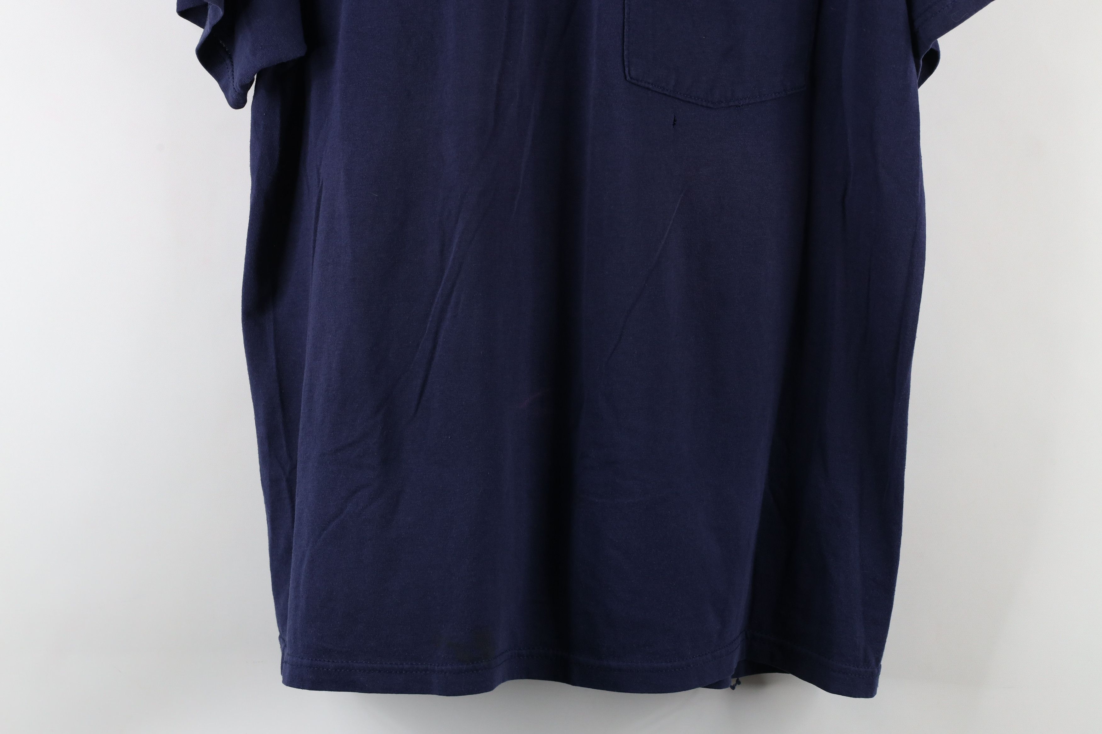 Vintage Vintage 90s Streetwear Blank Pocket T-Shirt Navy Blue Size US L / EU 52-54 / 3 - 3 Thumbnail