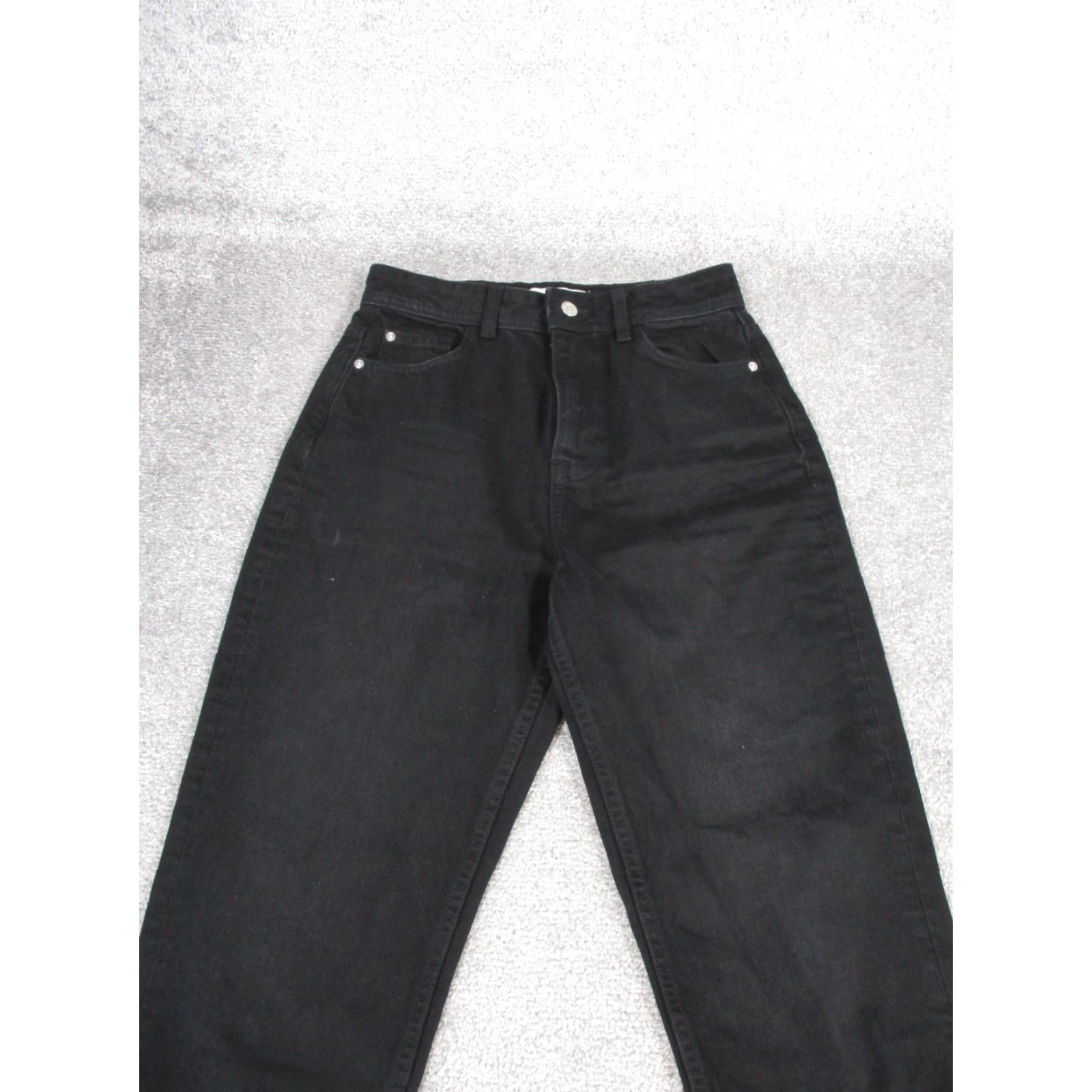 Zara Zara Jeans Womens 4 Black Denim High Rise Tapered Shirt? Size 27" / US 4 / IT 40 - 2 Thumbnail
