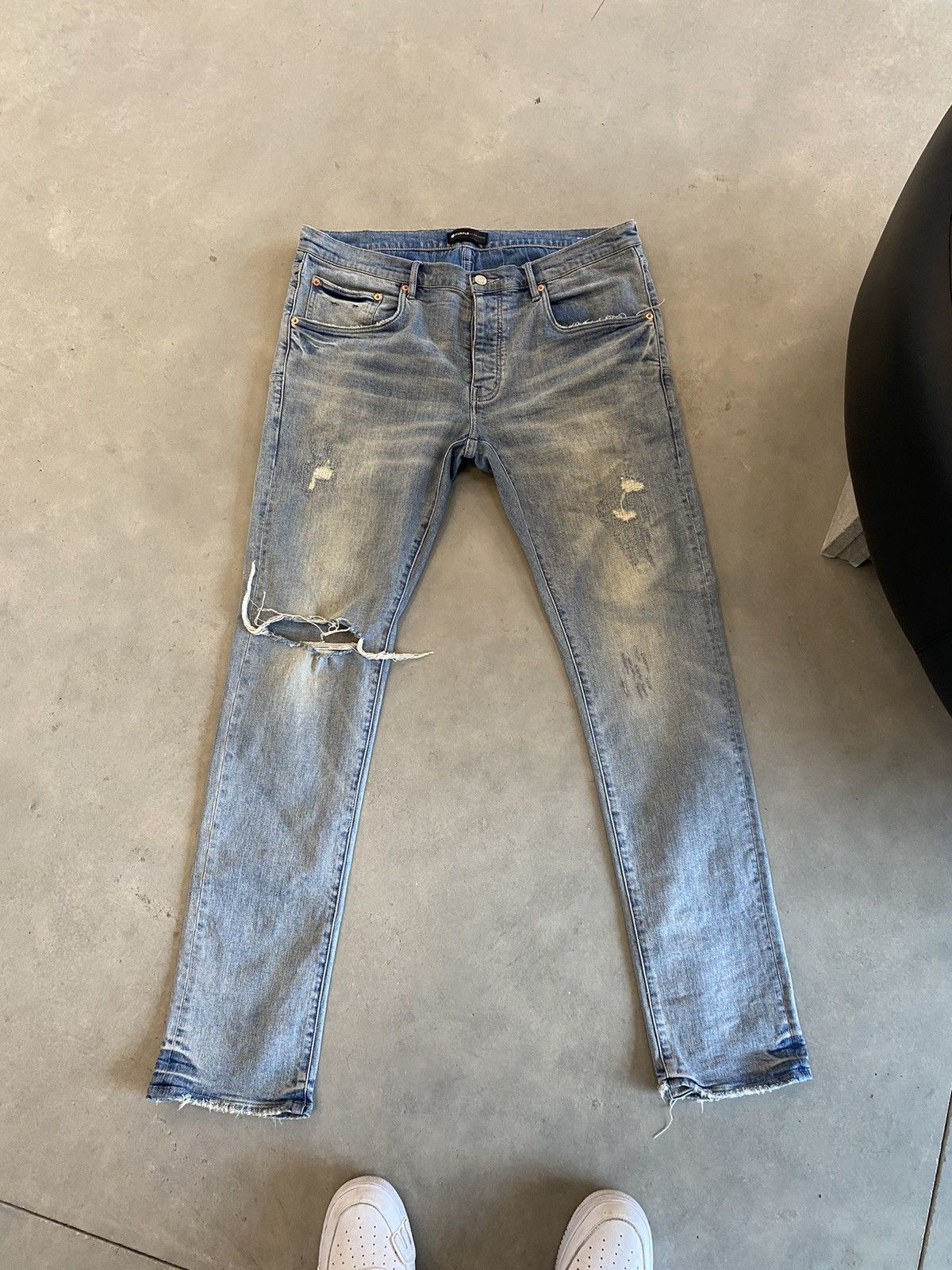 Purple Brand Purple Brand Light Wash Stitched Denim Blue Size US 38 / EU 54 - 1 Thumbnail
