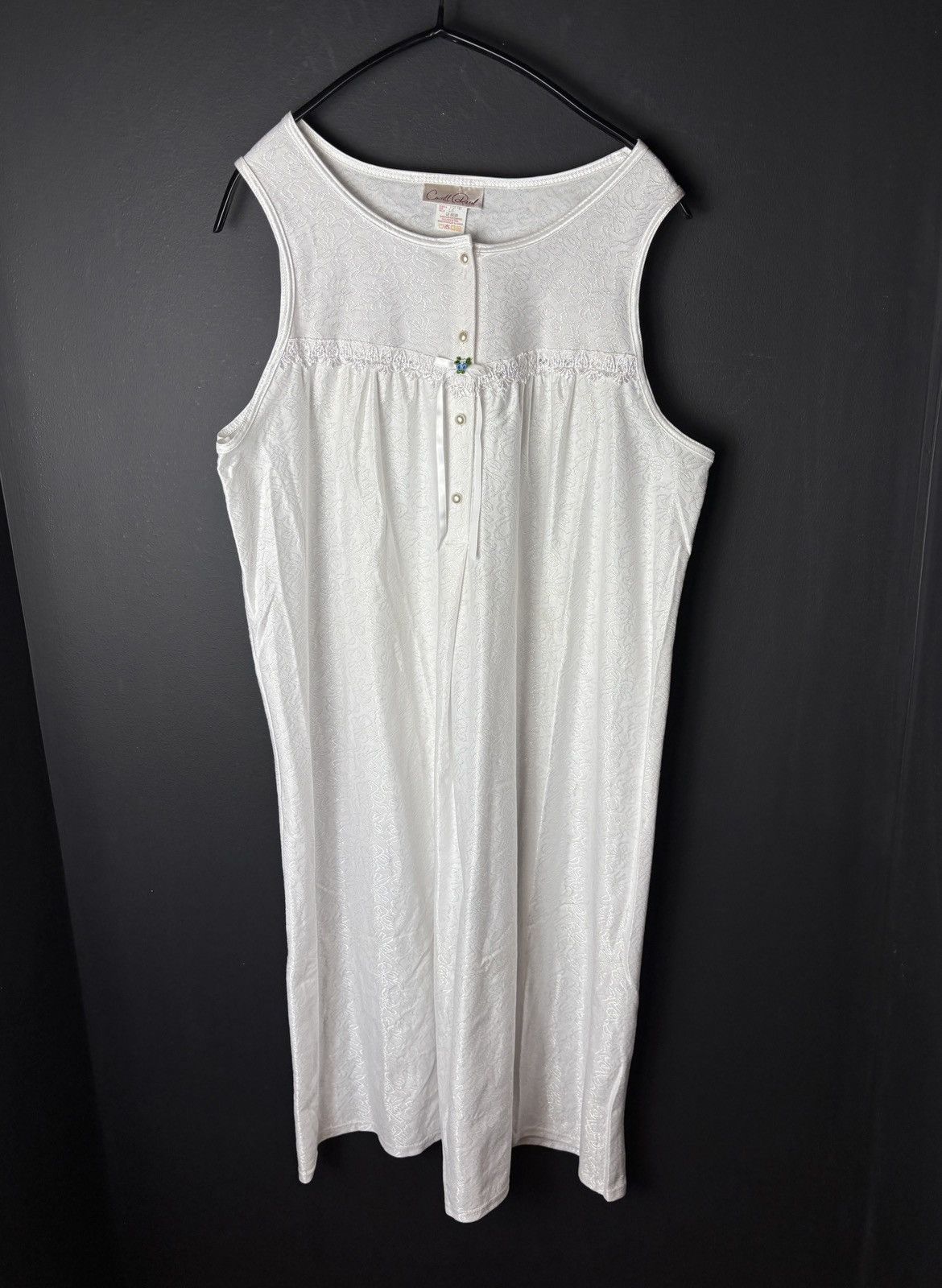 Vintage 80s Vintage Night Gown Slip Dress Lounge Sleep Angel Size L / US 10 / IT 46 - 2 Thumbnail