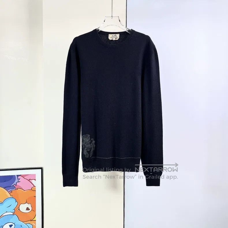 Hermes Hermes Navy Blue Sweater Size US M / EU 48-50 / 2 - 1 Thumbnail