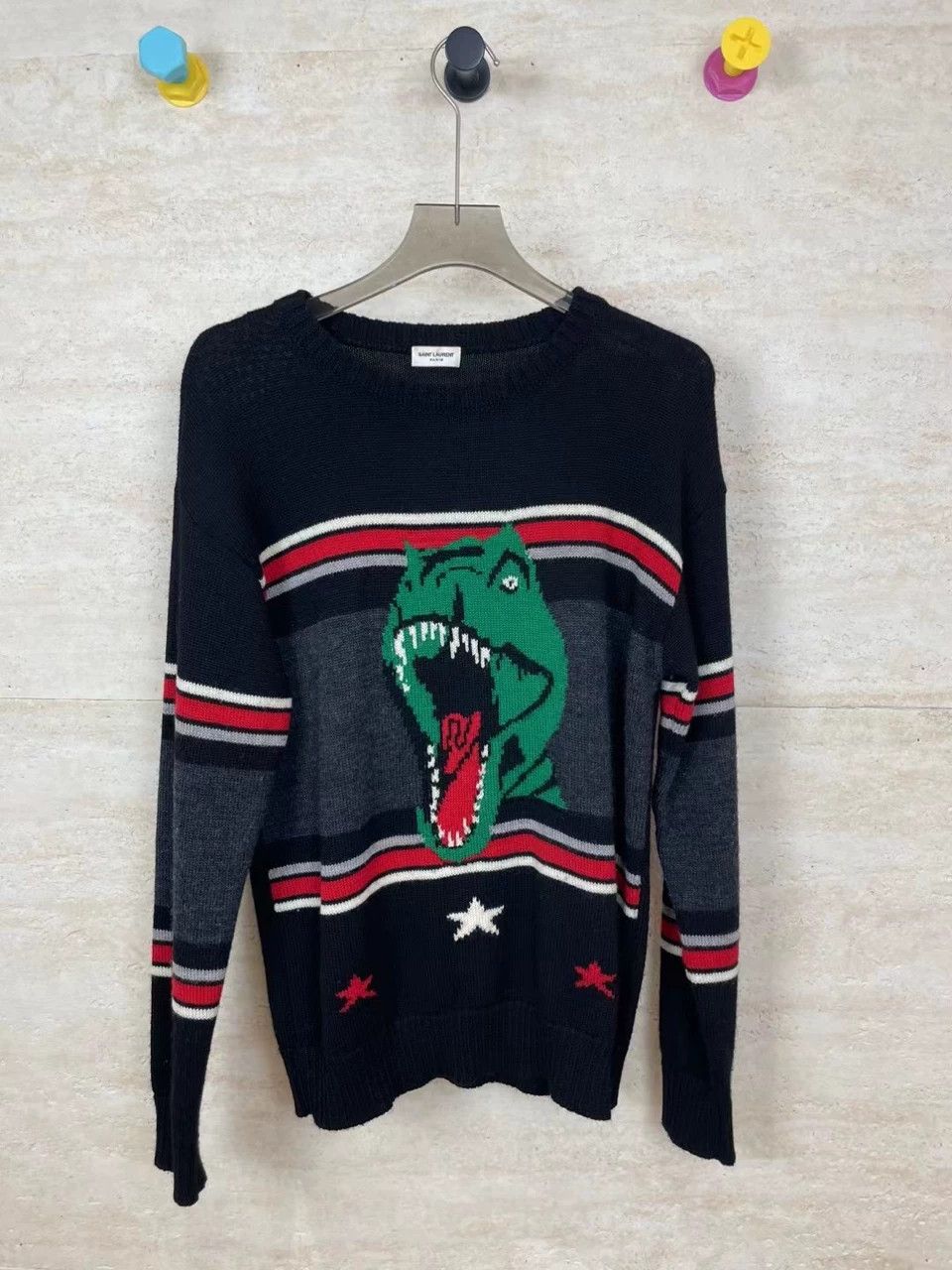 Saint Laurent Paris Saint Laurent Paris Black dinosaur sweater Size US XS / EU 42 / 0 - 1 Thumbnail