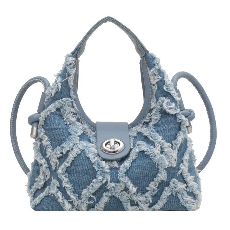 Vintage Frail Detailed Fuzzy Hobo Mini Bag Aesthetic Pinterest y2k Size ONE SIZE - 2 Thumbnail