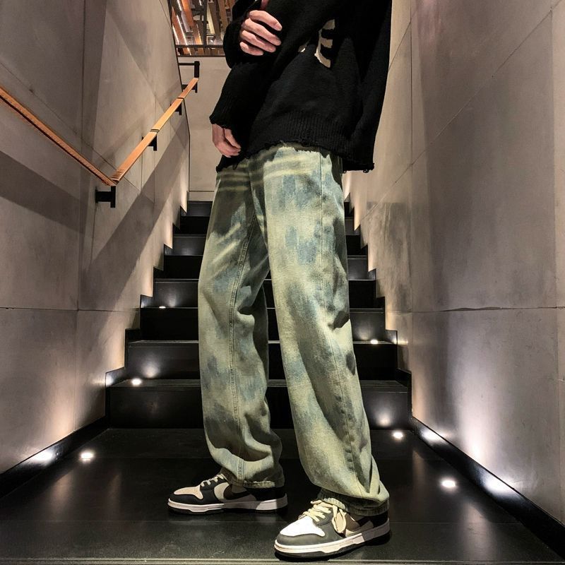 Japanese Brand High street American heavy washed distressed tie-dye jeans Size US 32 / EU 48 - 1 Thumbnail