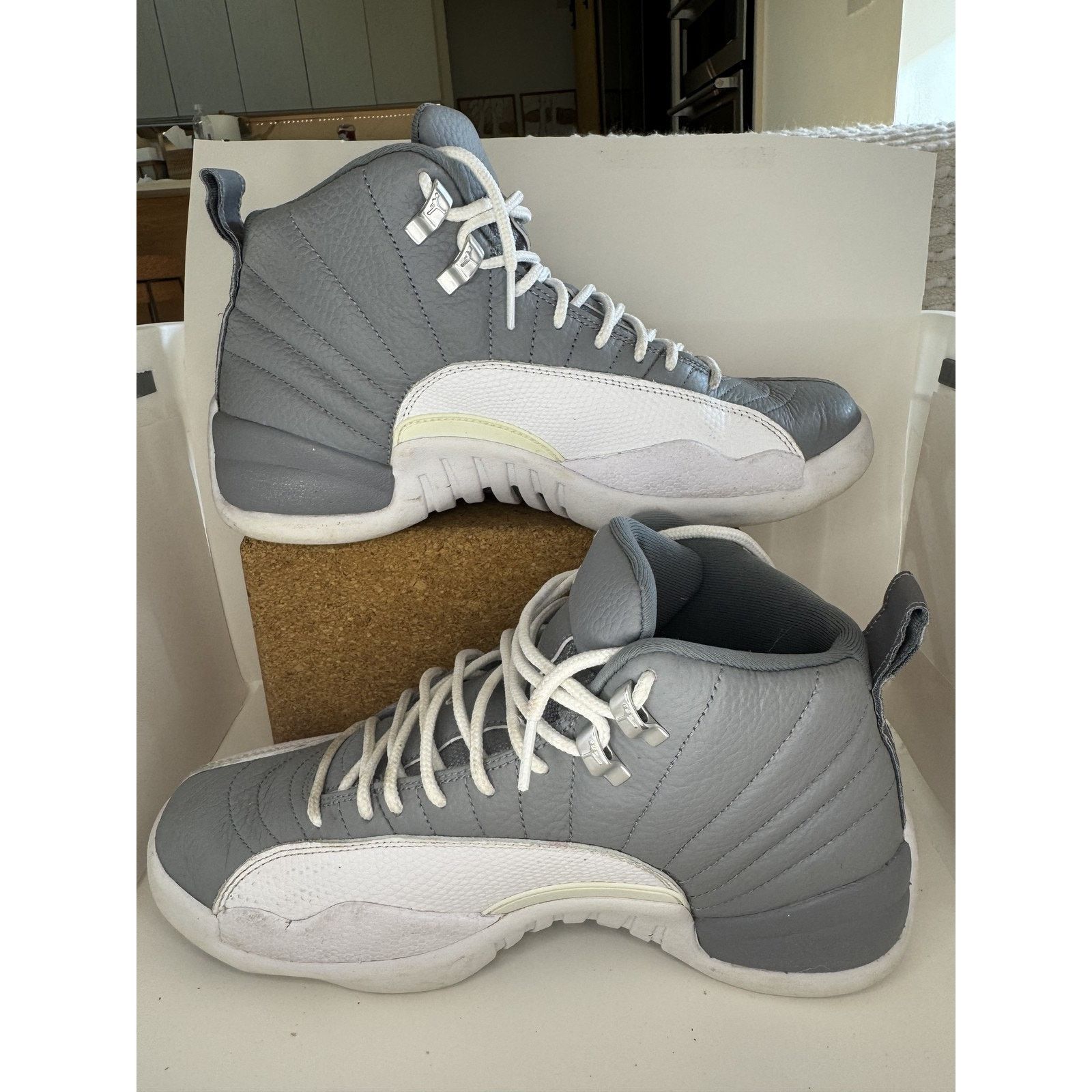 Jordan Brand Air Jordan 12 Retro Shoes Mens Stealth Cool Grey OG Box Size US 9.5 / EU 42-43 - 1 Thumbnail