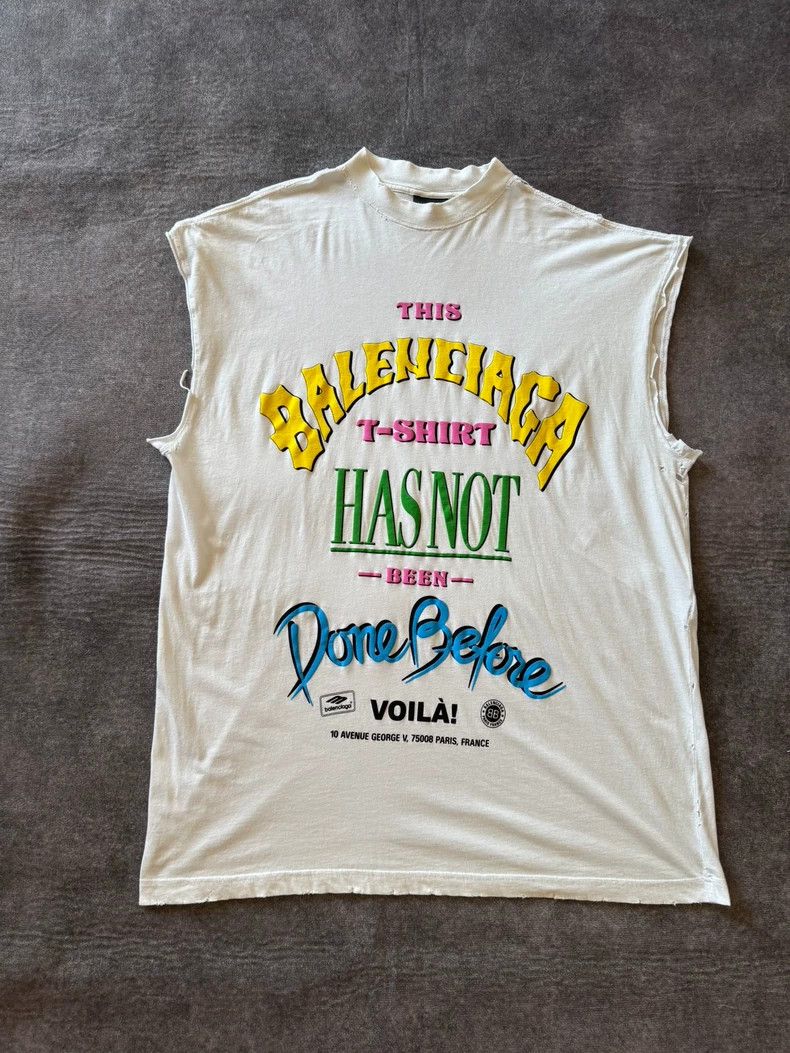 Balenciaga Balenciaga Stereo color letter printing destroys sleeveles Size US S / EU 44-46 / 1 - 1 Thumbnail