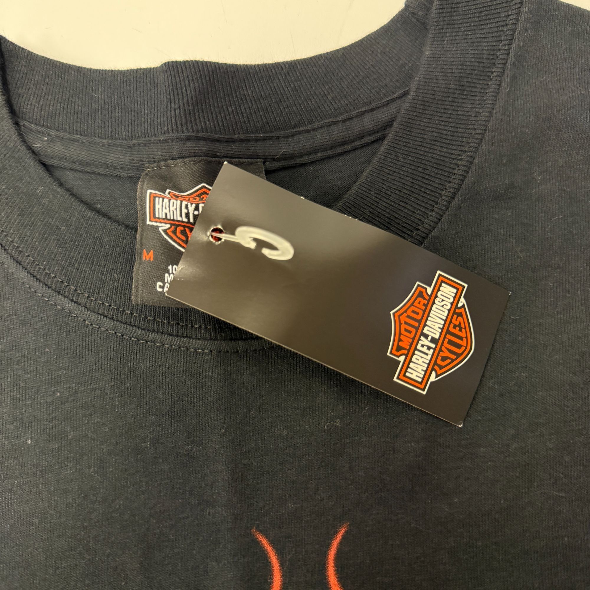 Harley Davidson NWT NoS H-D Napoli Italia Motorcycle Biker FLAMING EAGLE Tee Size US M / EU 48-50 / 2 - 9 Thumbnail