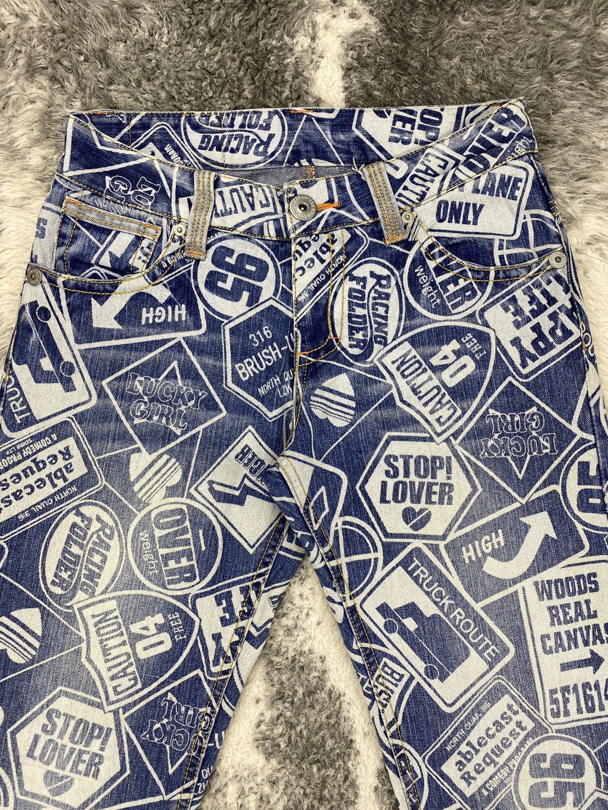 Beauty Beast × If Six Was Nine × Japanese Brand Japanese Surf Girls Oahu Northshore Fullprinted Denim Size 31" - 2 Thumbnail