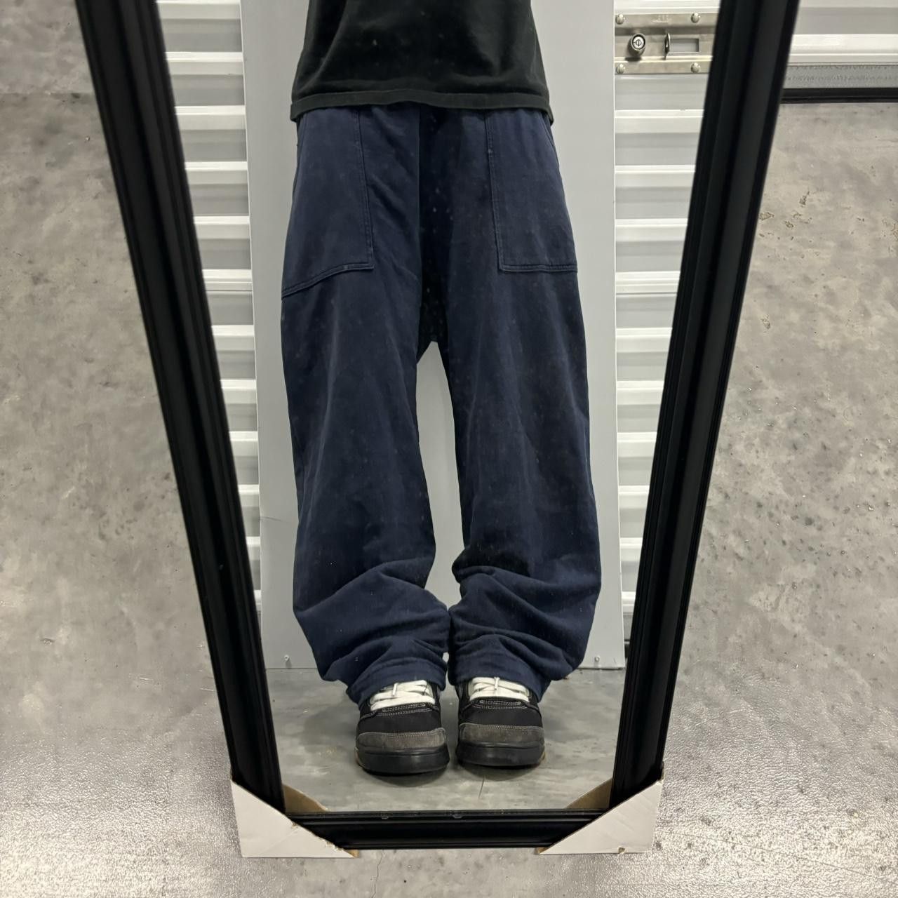 Japanese Brand × Vintage Crazy Vintage Y2K/2000s Navy Blue Skater Essential Sweatpants! Size US 34 / EU 50 - 1 Thumbnail