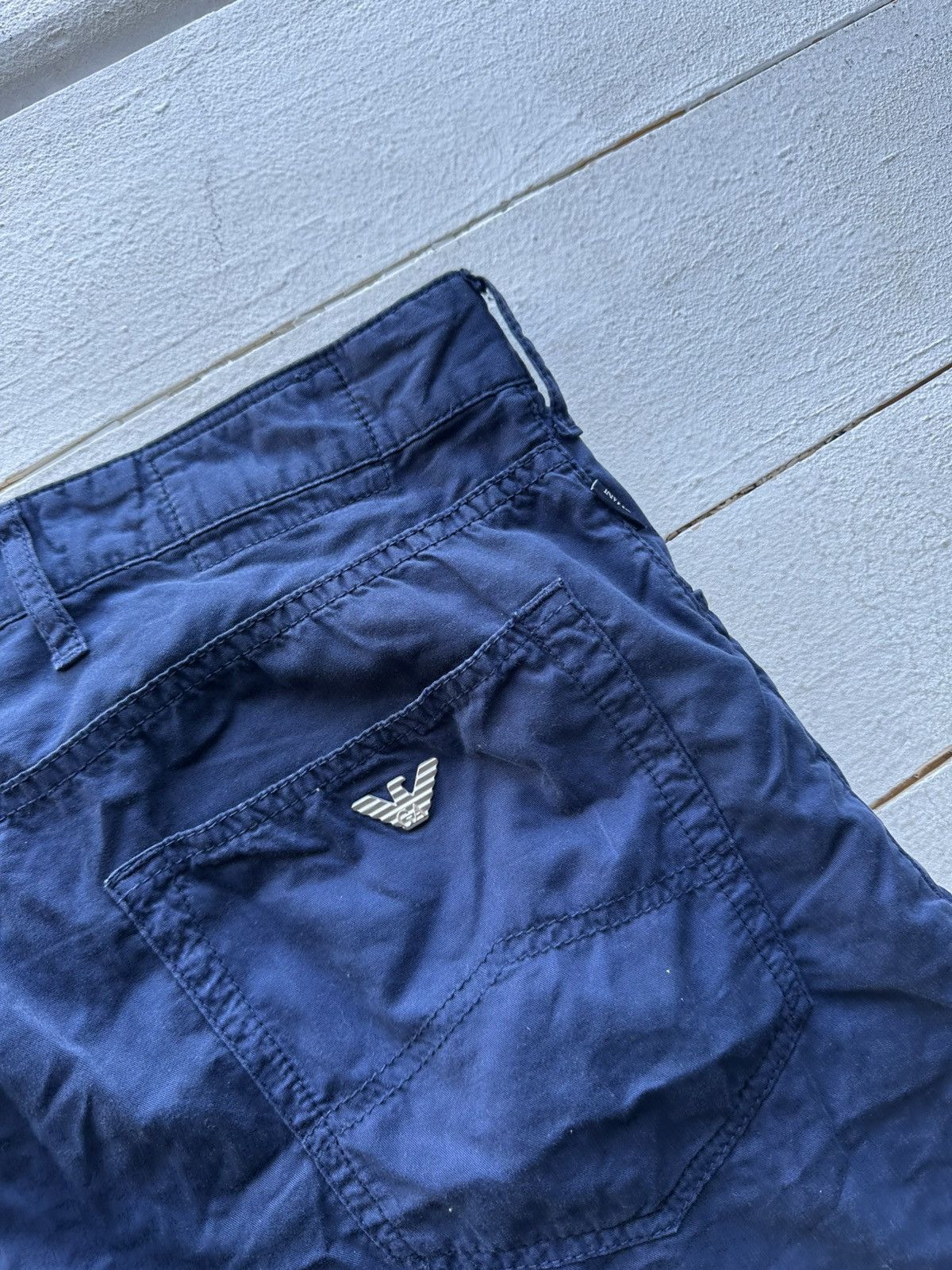 Armani VNTG 🚨 Y2K ARMANI JEANS shorts Streetwear blue LUXURY MEN Size US 36 / EU 52 - 4 Thumbnail
