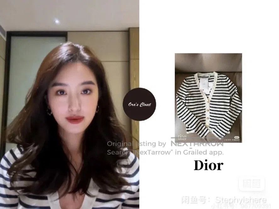 Dior Dior Linen Stripe Gold Button Cardigan. Size XXS / US 00 / IT 34 - 8 Thumbnail