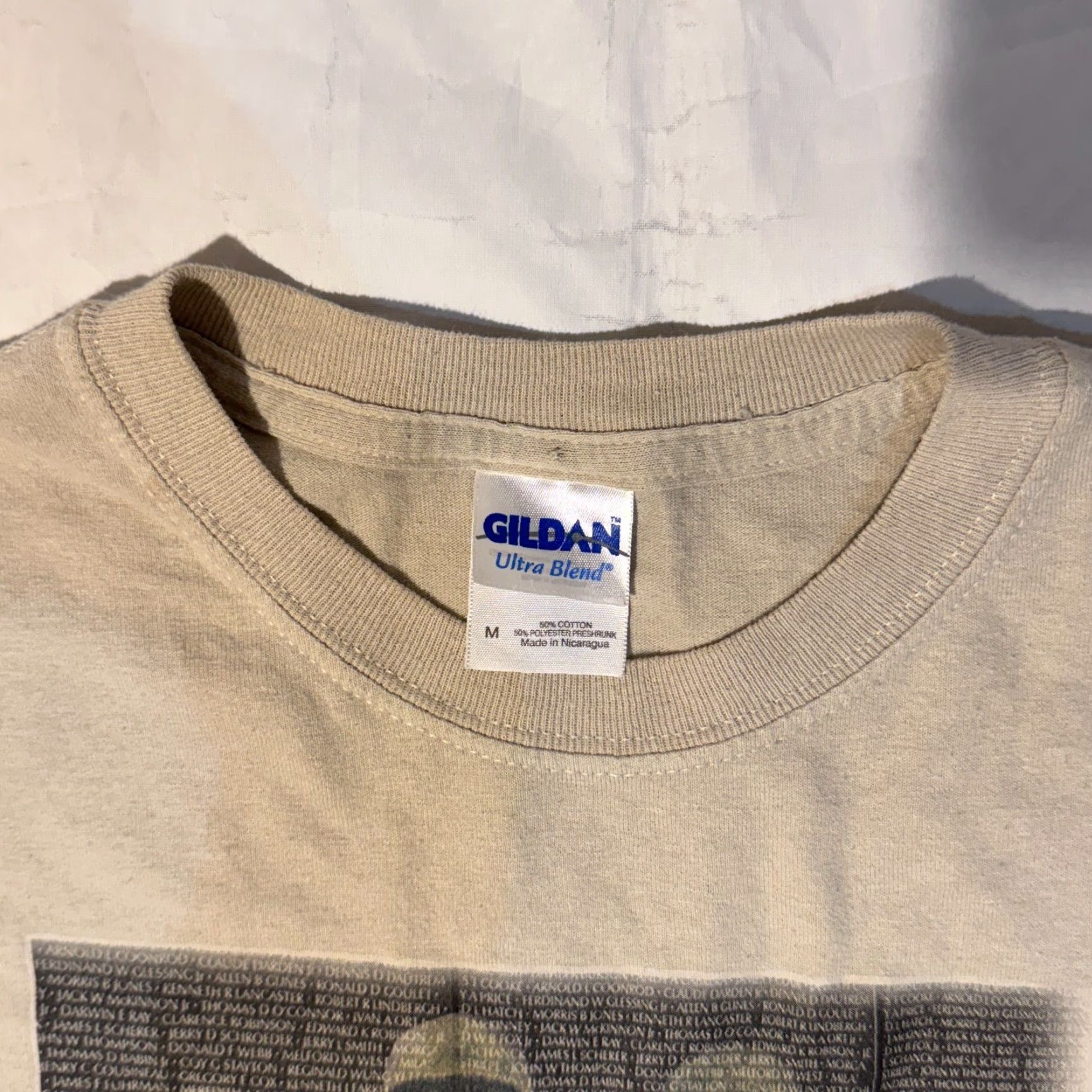 Gildan VINTAGE Y2K Pow Mia 2002 You Are Not Forgotten TShirt Medium USA Soldiers Shirt Mens Beige Gildan Logo AM Size US M / EU 48-50 / 2 - 3 Thumbnail