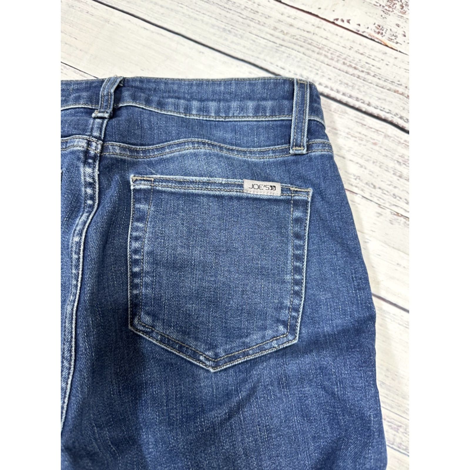 Vintage Women's Joe's Jeans Herculina Jeans Blue Flare Raw Edge Slightly Stretchy Sz 29 Regular 31.5in Inseam Adult Women's Jeans Blue Flared 29 Size 29" - 6 Thumbnail
