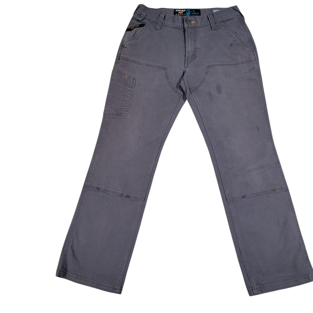 Ariat Ariat Rebar Slim Straight Cargo Relaxed Fit Gray Pant 30/30 Size US 30 / EU 46 - 3 Thumbnail