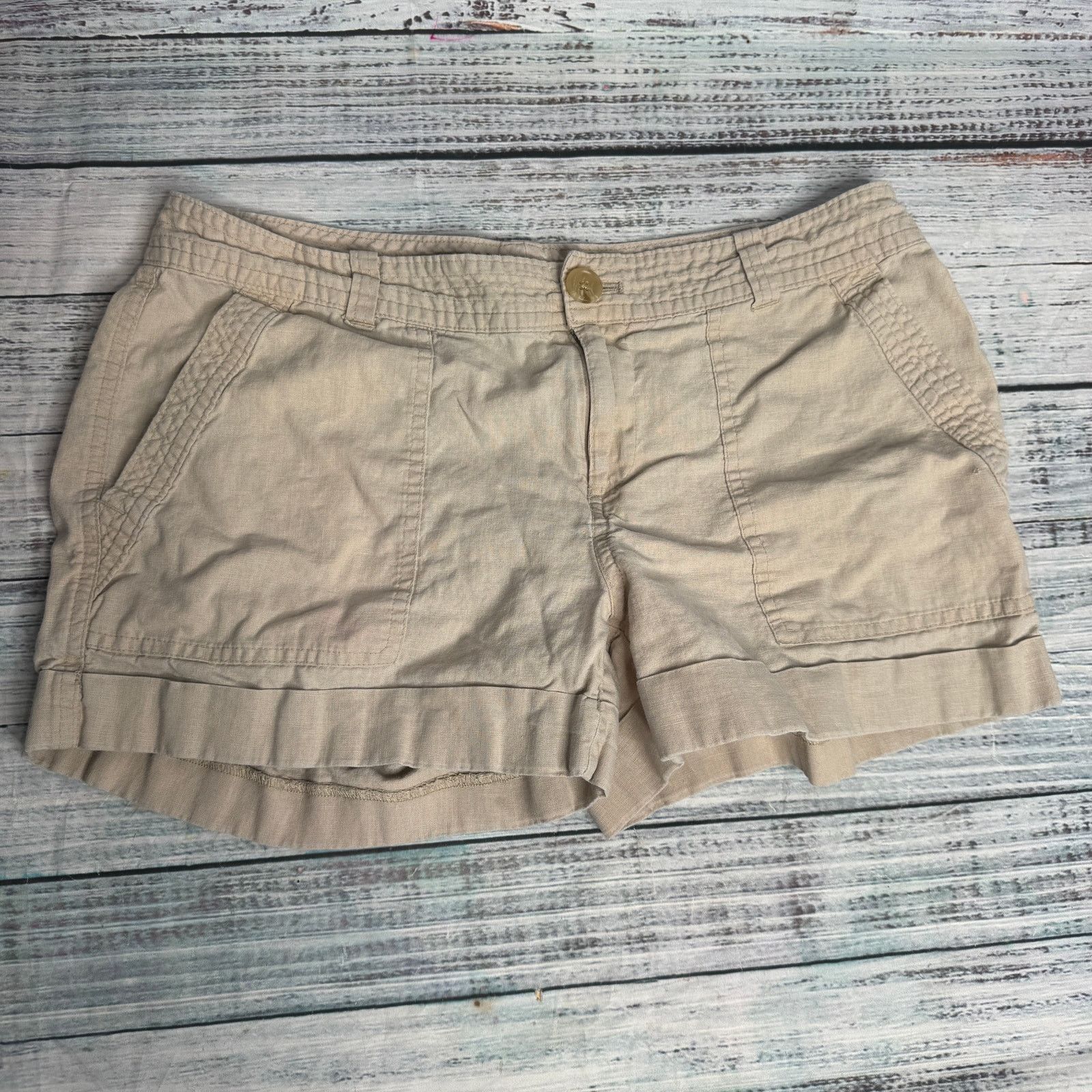Banana Republic Banana Republic Tan Linen Blend Shorts 8 Size 30" / US 8 / IT 44 - 1 Thumbnail