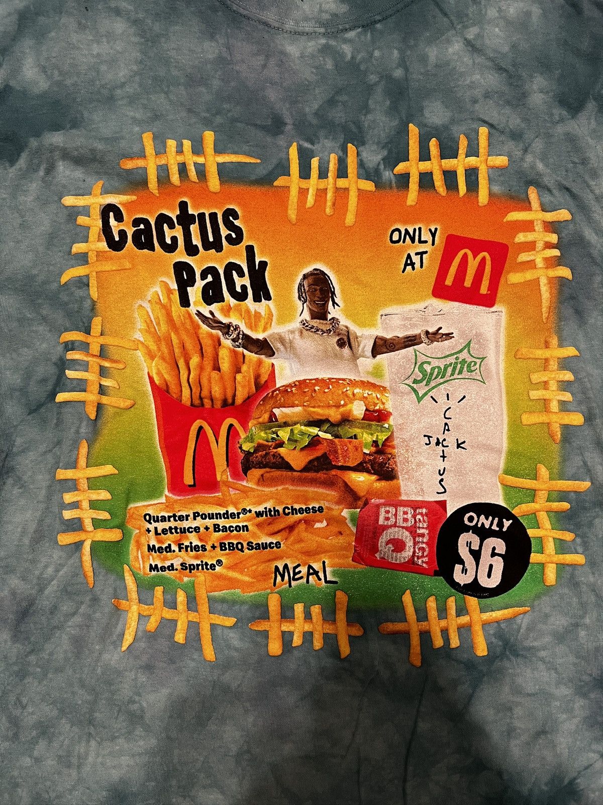 Travis Scott Travis Scott McDonald’s Tie Dye Cropped Tee Size L Size US L / EU 52-54 / 3 - 2 Thumbnail