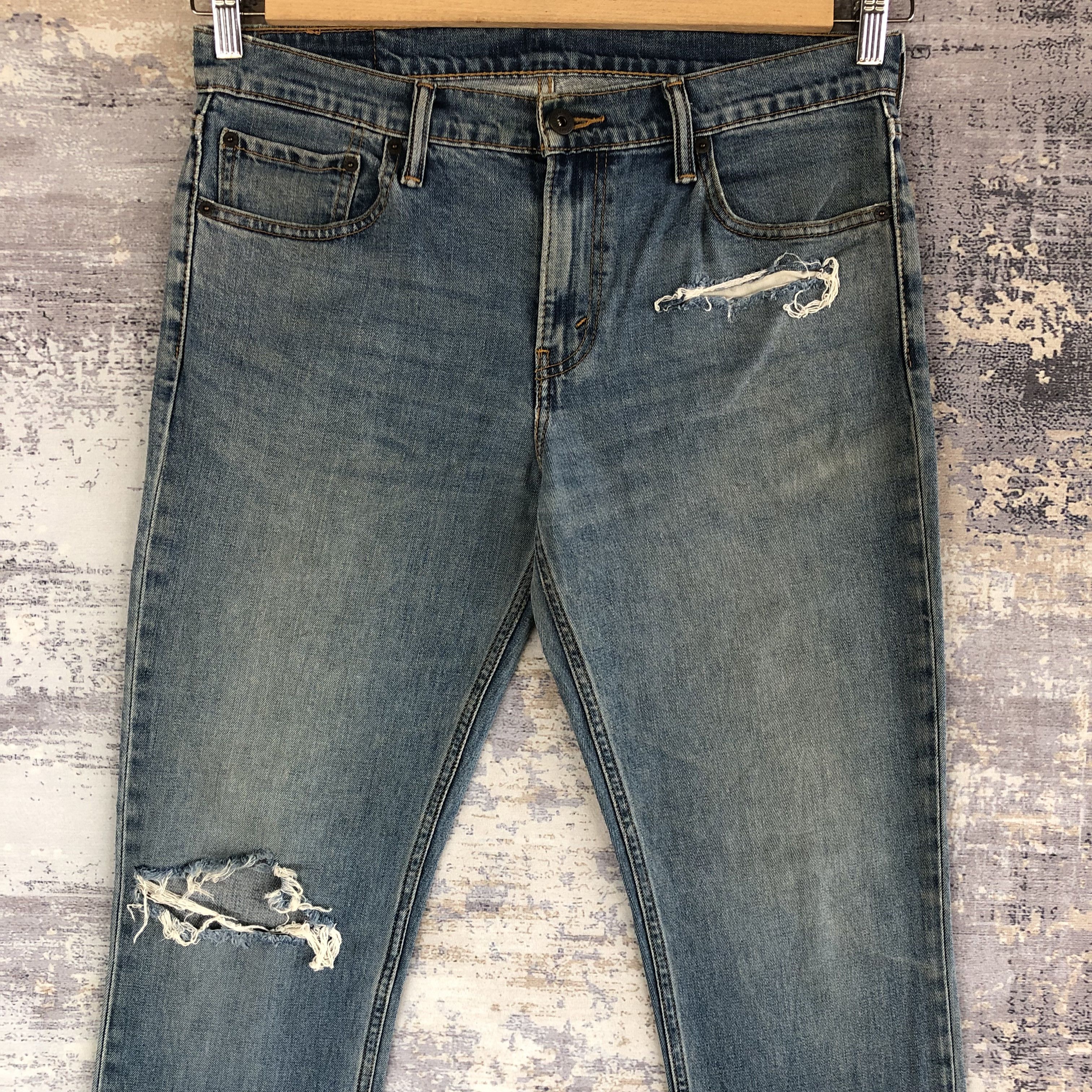 Levi's Vintage Y2K Levis Distressed Jeans Levi's 511 Faded Denim Size US 34 / EU 50 - 3 Thumbnail