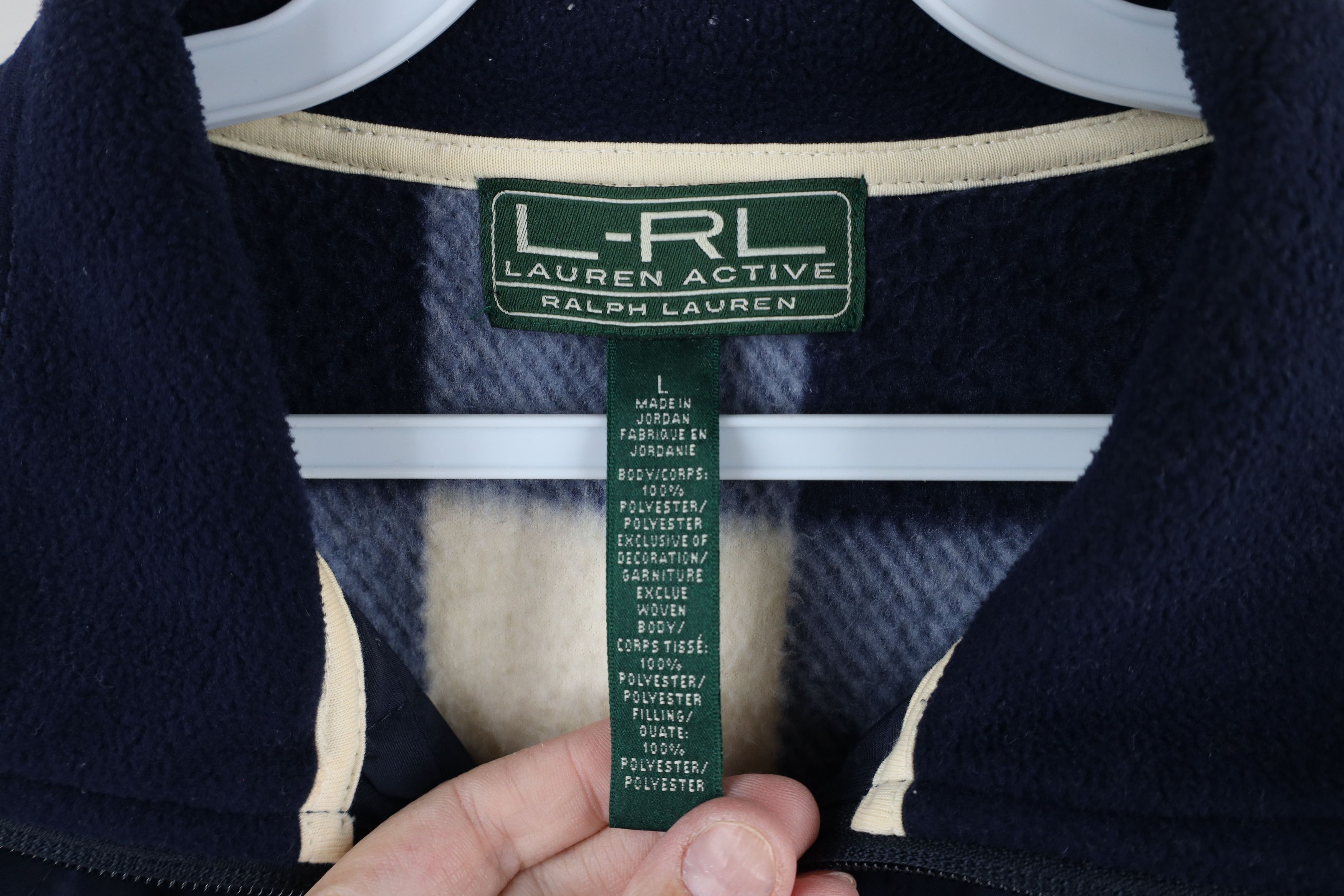 Ralph Lauren × Vintage Vintage Ralph Lauren Out Fleece Full Zip Puffer Jacket Plaid Size L / US 10 / IT 46 - 7 Thumbnail