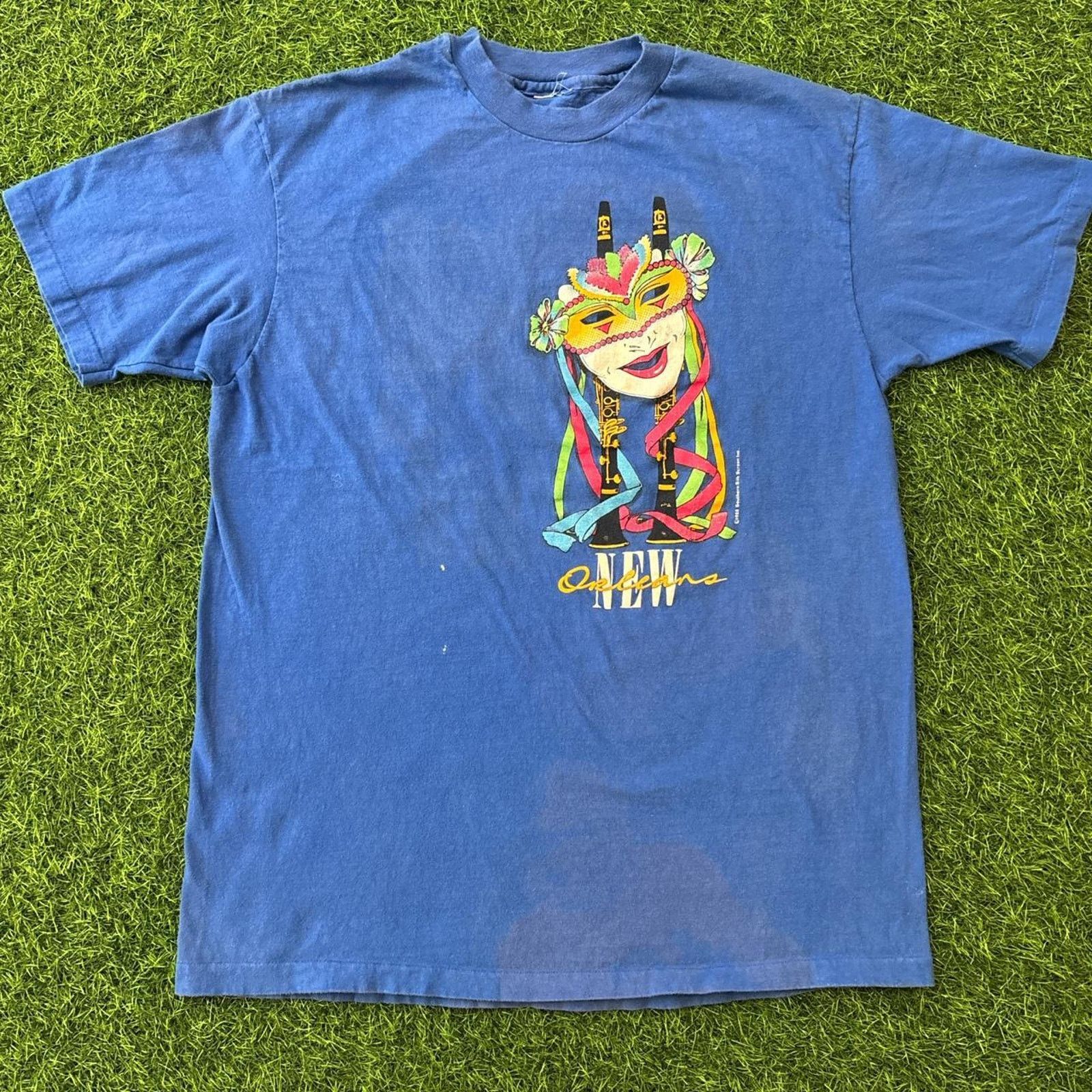Other Blue 80s Vintage New Orleans Graphic Tee Size US XL / EU 56 / 4 - 5 Thumbnail