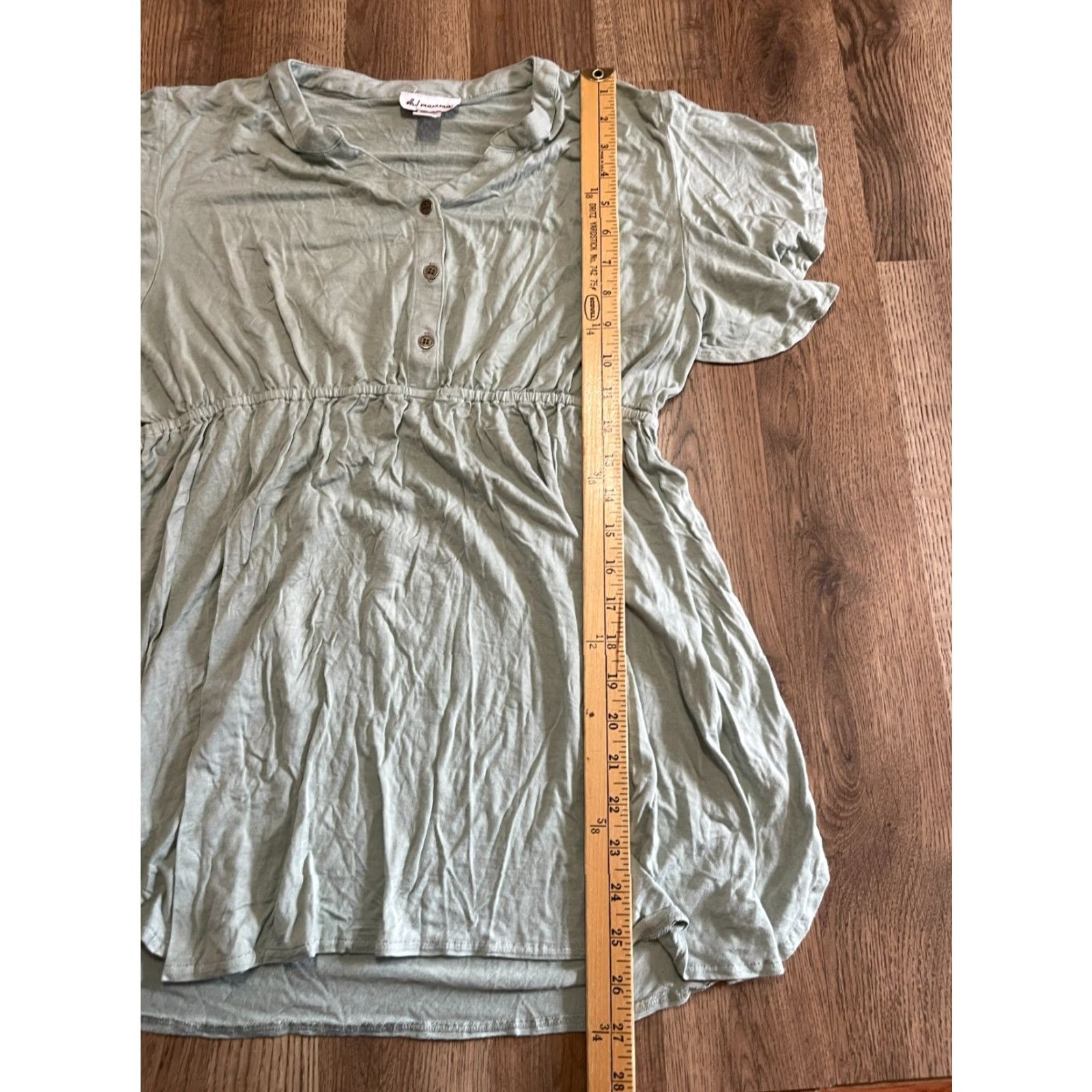 Vintage VINTAGE Oh! Mamma Shirt Womens 2X Green 1/4 Buttons Short Sleeve Shirt 2X Womens Mens Girls Size XXL / US 16-18 / IT 52-54 - 7 Thumbnail