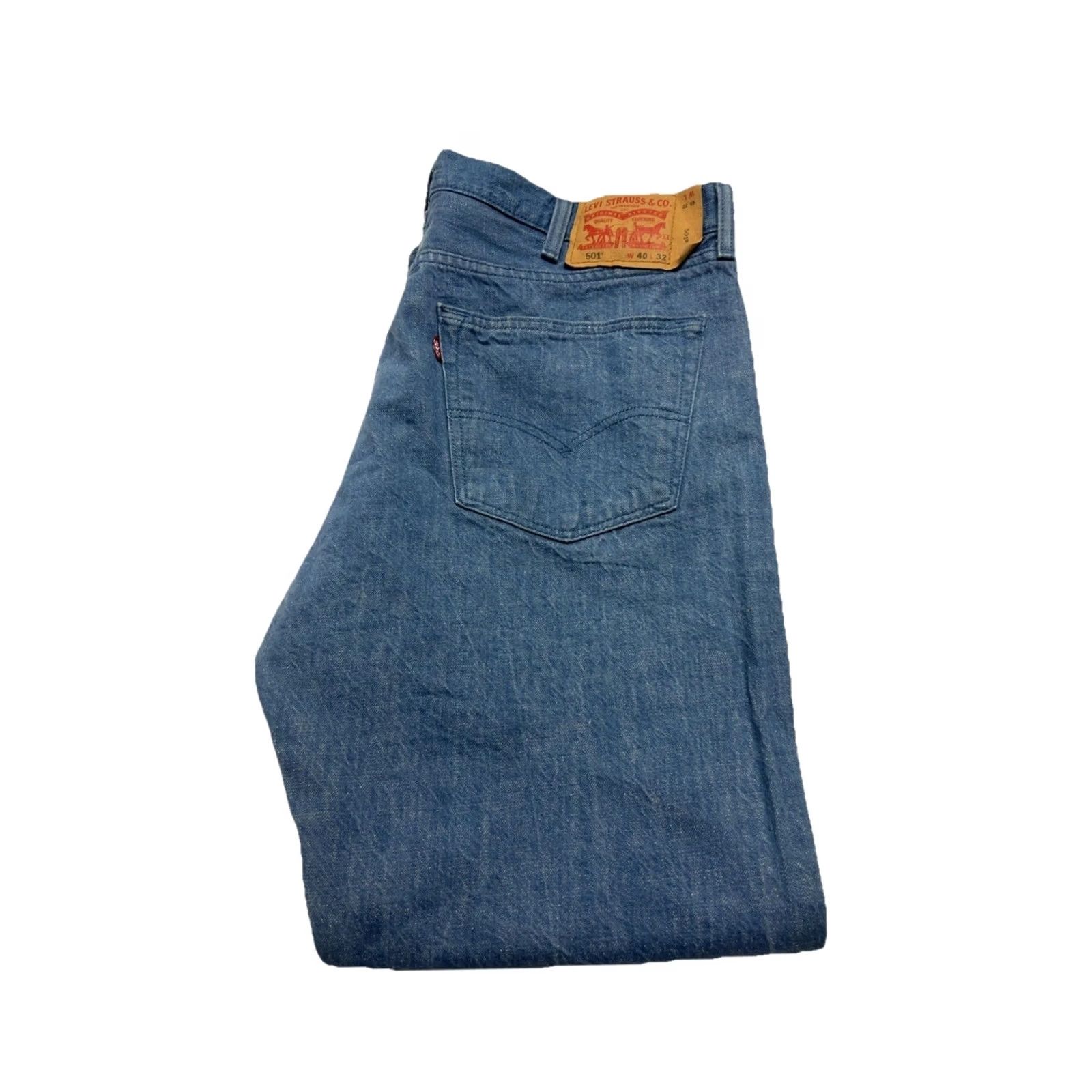 Levi's Levi's 501 Jeans Button Fly Straight Denim 40 x 32 Mens Blue Dark 100% Cotton Regular Fit Mexico Size US 40 / EU 56 - 2 Thumbnail