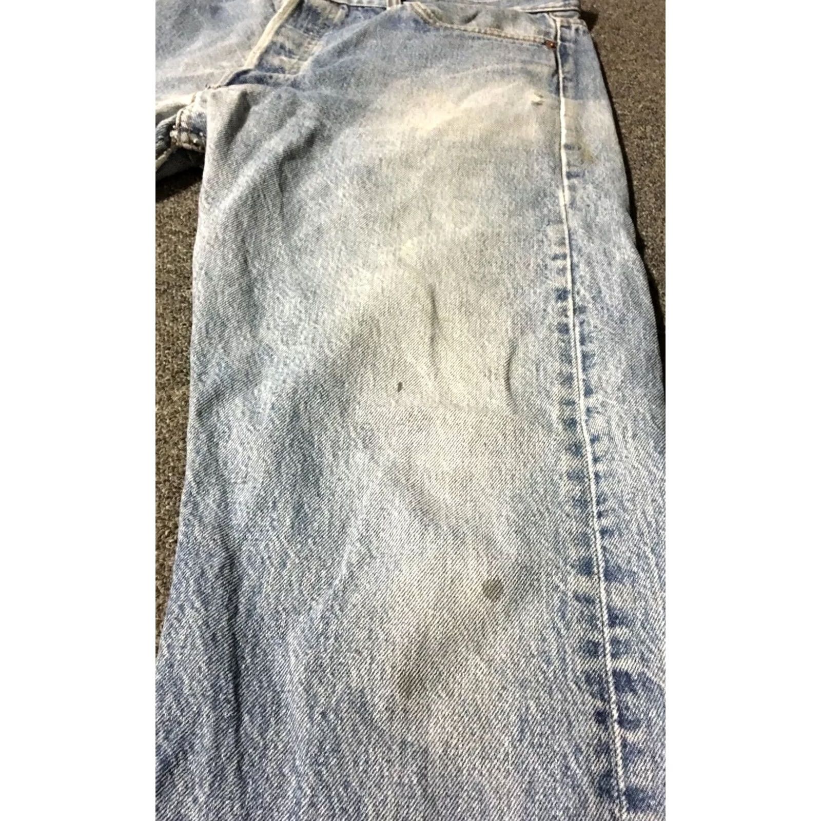 Levi's VINTAGE Levi’s 501 Jeans Button Fly 36/30 Distressed Blue USA 80s 90s Men Denim Straight Shirt) Size US 36 / EU 52 - 6 Thumbnail