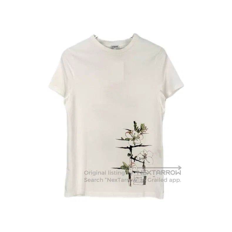 Loewe Loewe White Floral Pattern Short Sleeve Size S / US 4 / IT 40 - 1 Thumbnail