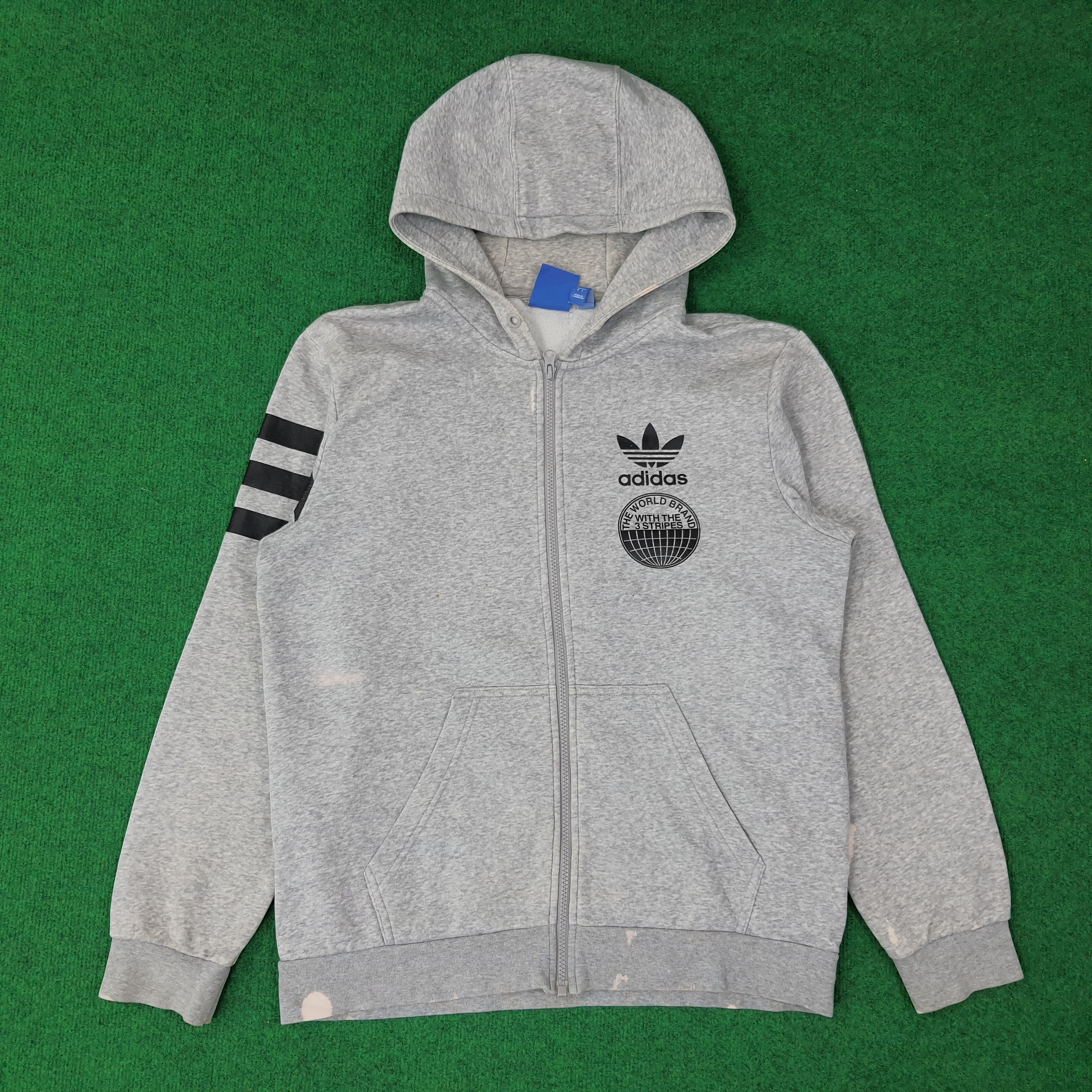 Adidas Vintage Adidas 3 Stripes Zipper Hoodie C261N27 Size US M / EU 48-50 / 2 - 1 Thumbnail