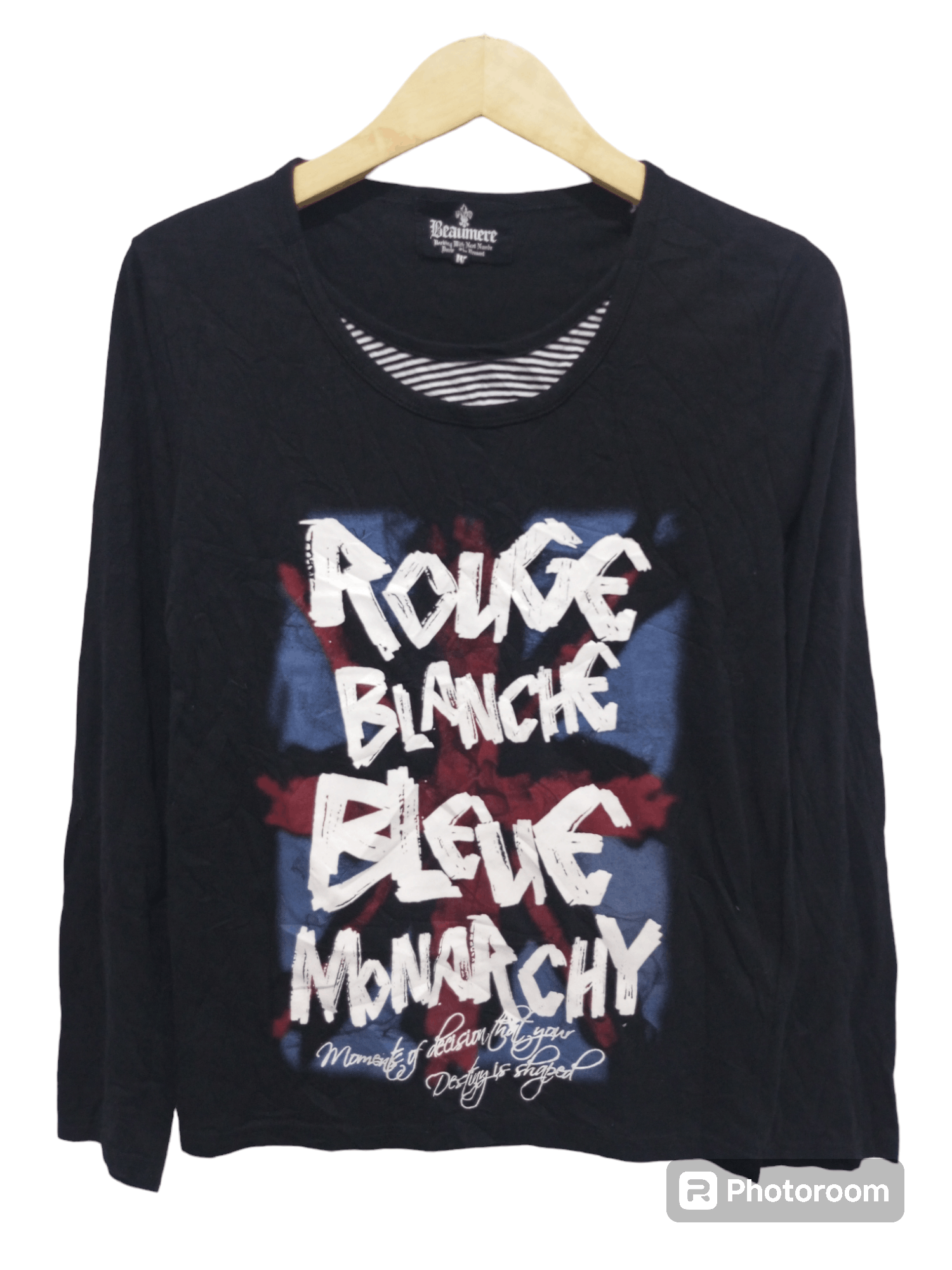 image of If Six Was Nine x Le Grande Bleu L G B Beaumere Double Layer Long Sleeve Tshirt in Black (Size Smal