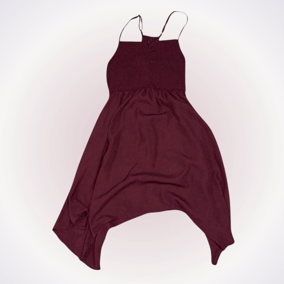 Other About a Girl Maroon Red Smocked Mini Dress | Sz M Size M / US 6-8 / IT 42-44 - 1 Thumbnail