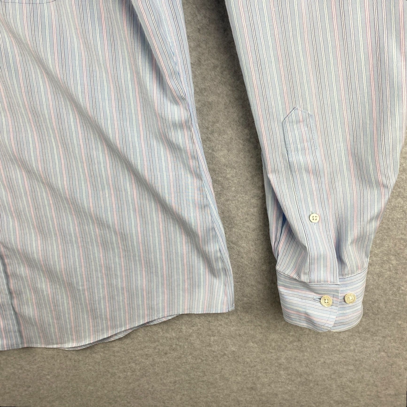 Brooks Brothers VINTAGE Brooks Brothers Button-Up Shirt Mens L Blue Pinstriped Slim Long Sleeve Size US L / EU 52-54 / 3 - 3 Thumbnail