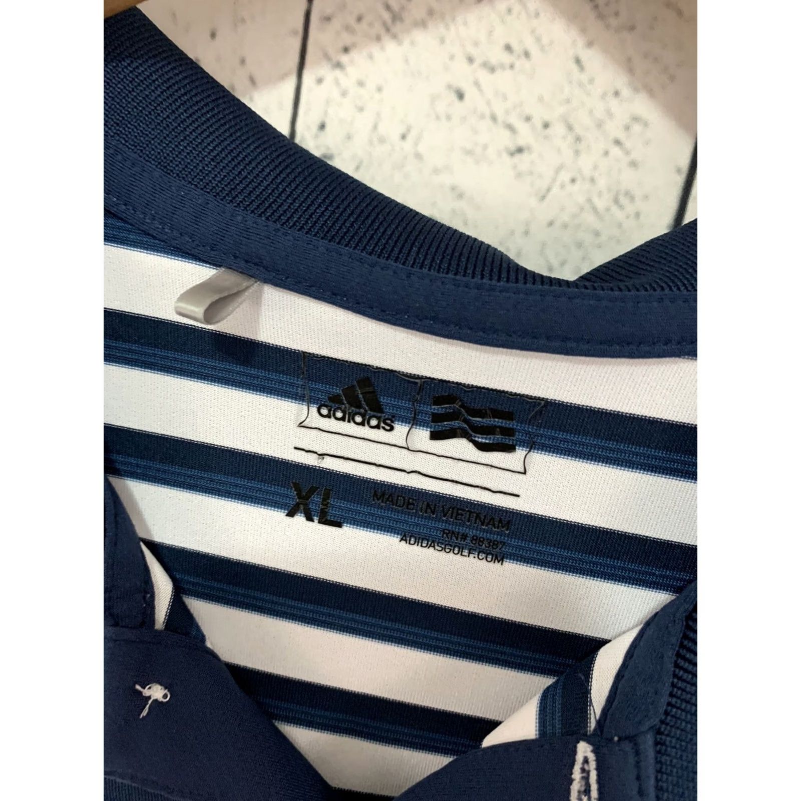 Adidas Adidas Golf Polo Shirt Striped Castle Pines Blue XL Men Short Sleeve Shirt Polo Men Size US XL / EU 56 / 4 - 2 Thumbnail