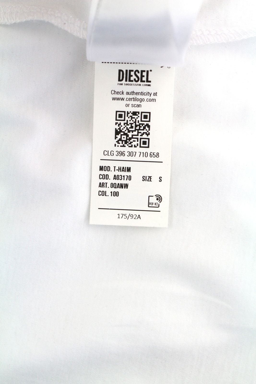 Diesel T-HAIM S White Tricot Patch Pocket T-Shirt 84098 Size US S / EU 44-46 / 1 - 12 Thumbnail