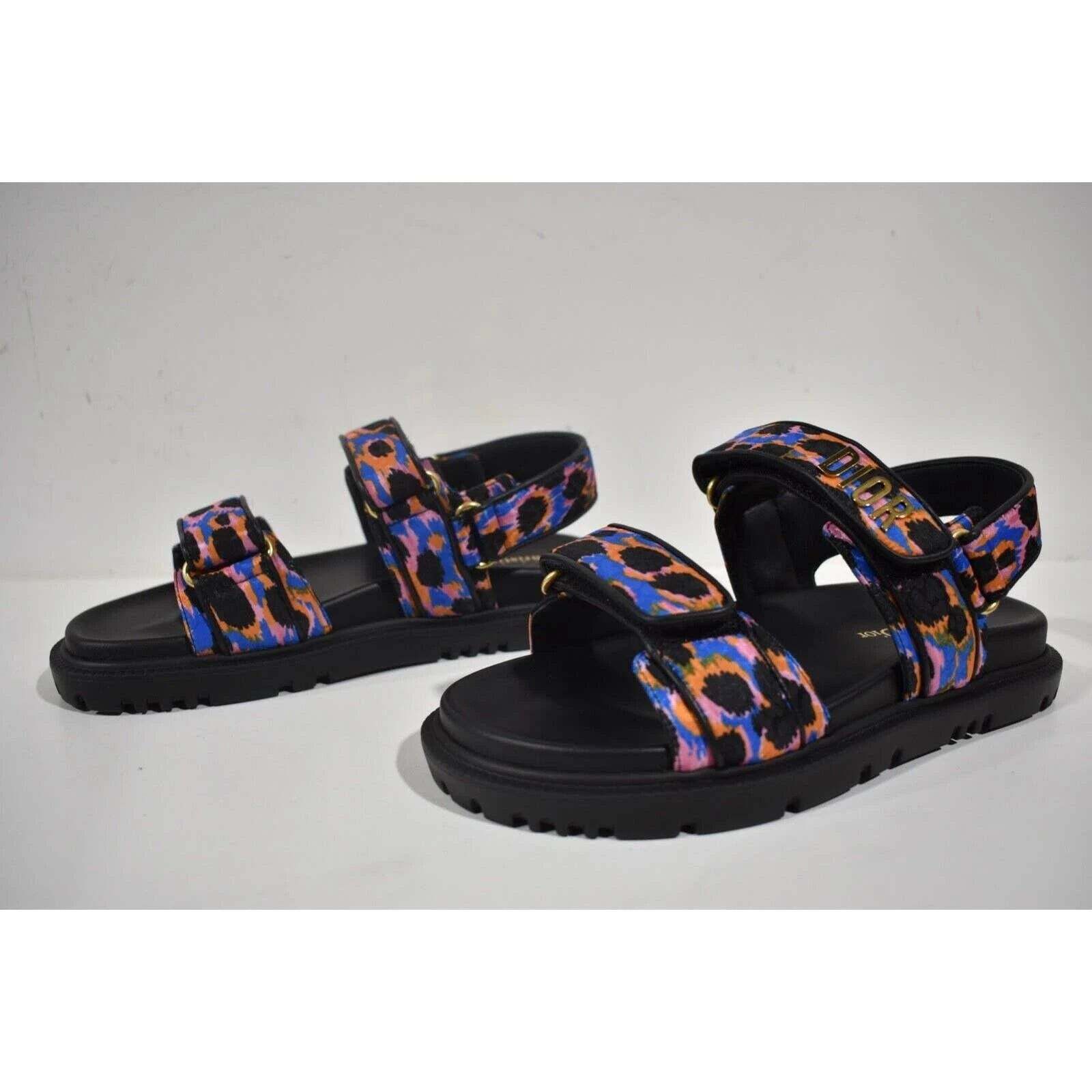 Dior Christian Dior Act Dway Mizza Black Silk Gold Logo Strap Size US 7 / IT 37 - 10 Thumbnail