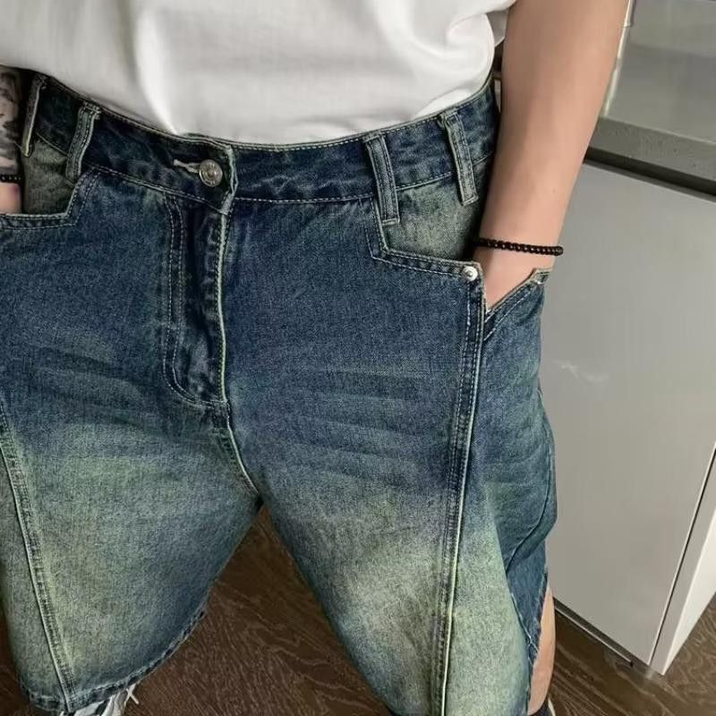 Japanese Brand Retro high street straight leg denim shorts Size US 32 / EU 48 - 3 Thumbnail