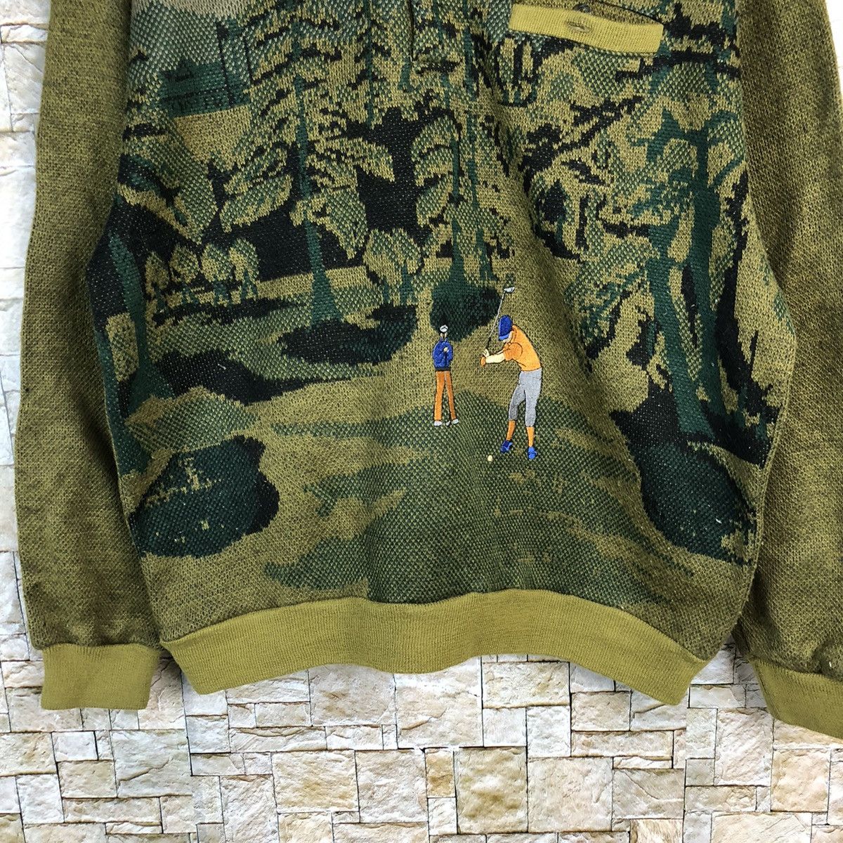 Vintage Urban City Green vintage art Knitwear #A243 Size US M / EU 48-50 / 2 - 6 Thumbnail