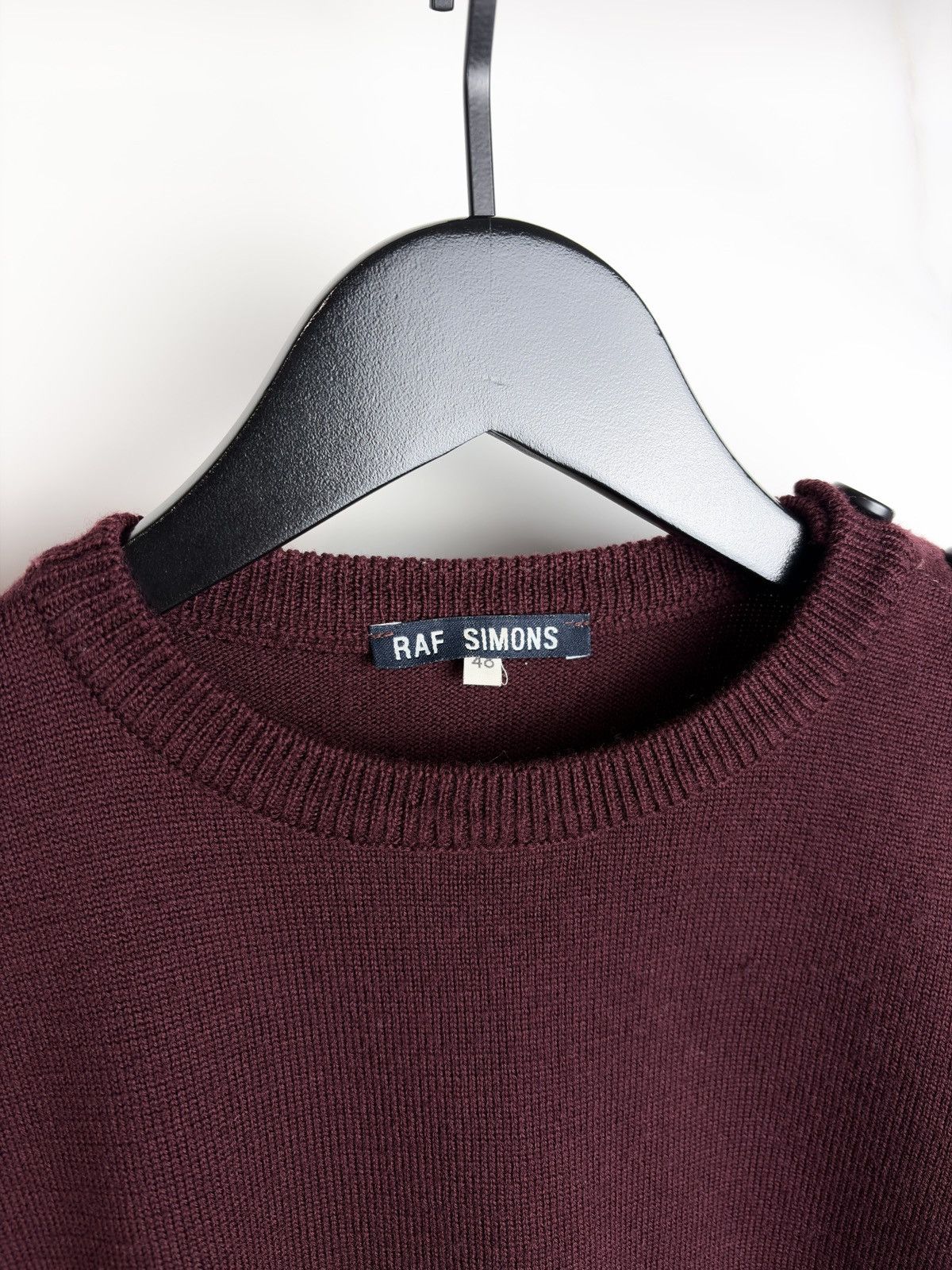 Raf Simons AW96 Raf Simons Buttoned Shoulder Military Wool Knit Sweater Size US M / EU 48-50 / 2 - 7 Thumbnail