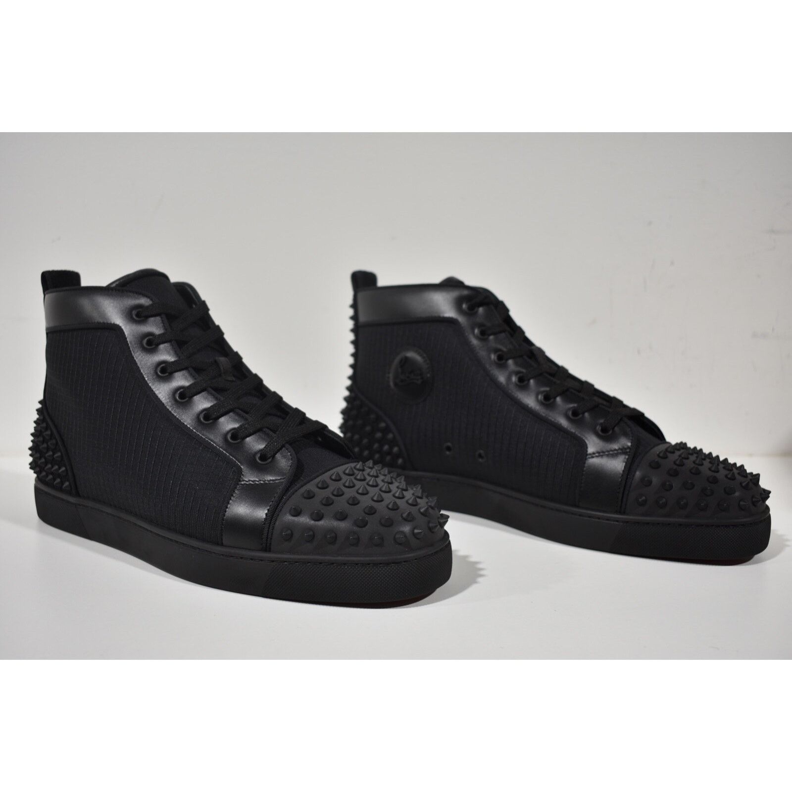 Christian Louboutin Christian Louboutin Lou Spikes 2 Flat Black Reflex Tissu Size US 15 / EU 48 - 2 Thumbnail