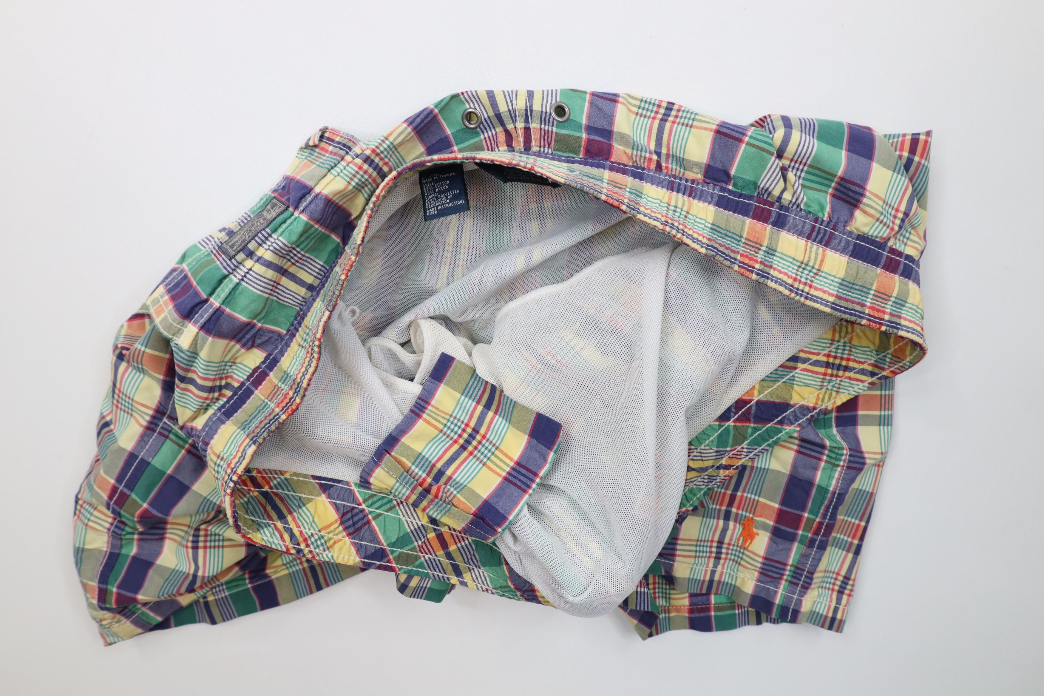 Ralph Lauren Vintage 90s Ralph Lauren Madras Plaid Lined Shorts Trunks Size US 34 / EU 50 - 10 Thumbnail