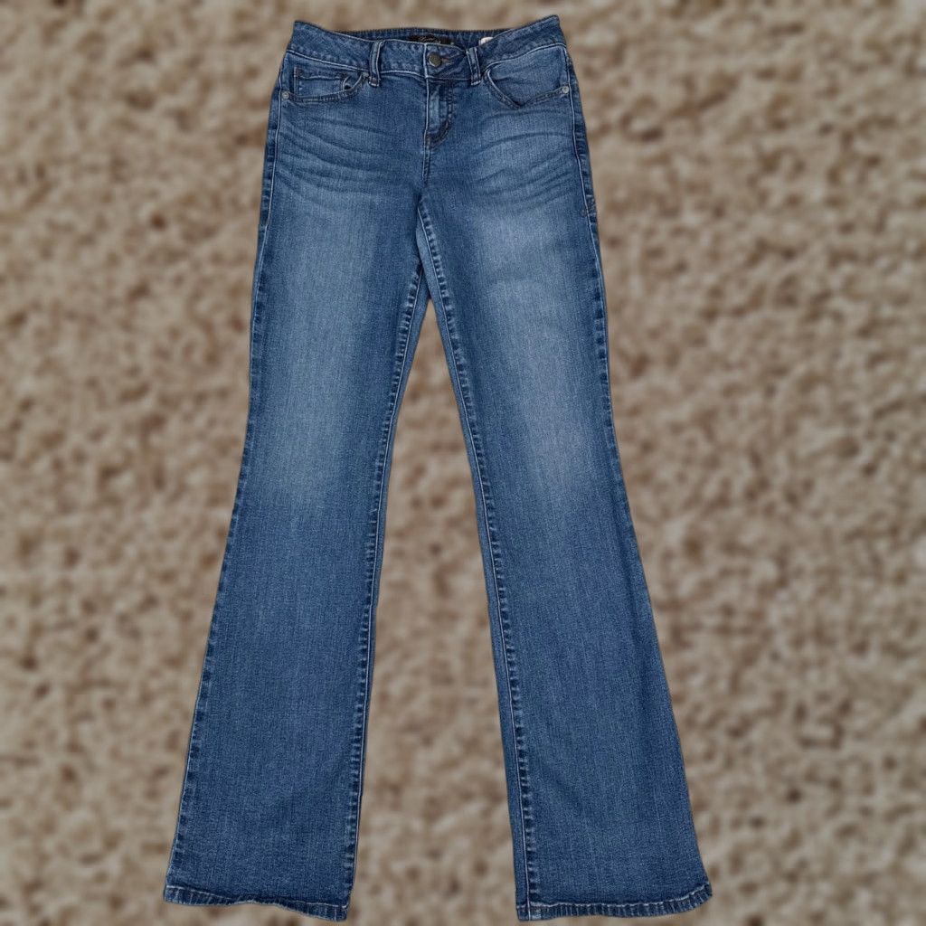 Anthropologie VINTAGE Level 99 Jeans Womens 28 Blue Denim Bootcut Mid 28x33 Jeans Boots Cut Size 28" / US 6 / IT 42 - 1 Thumbnail