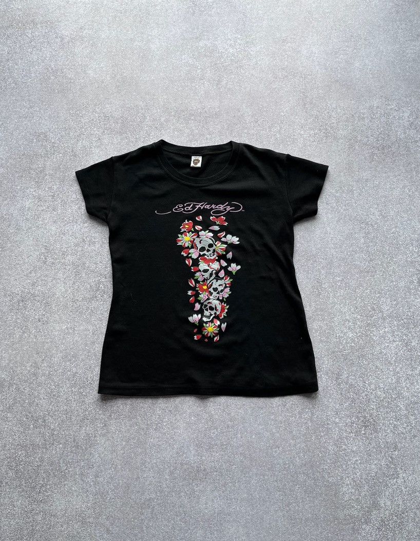 Christian Audigier × Ed Hardy × Vintage Vintage Ed Hardy Skull Black T-Shirt Y2K S Size US S / EU 44-46 / 1 - 1 Thumbnail